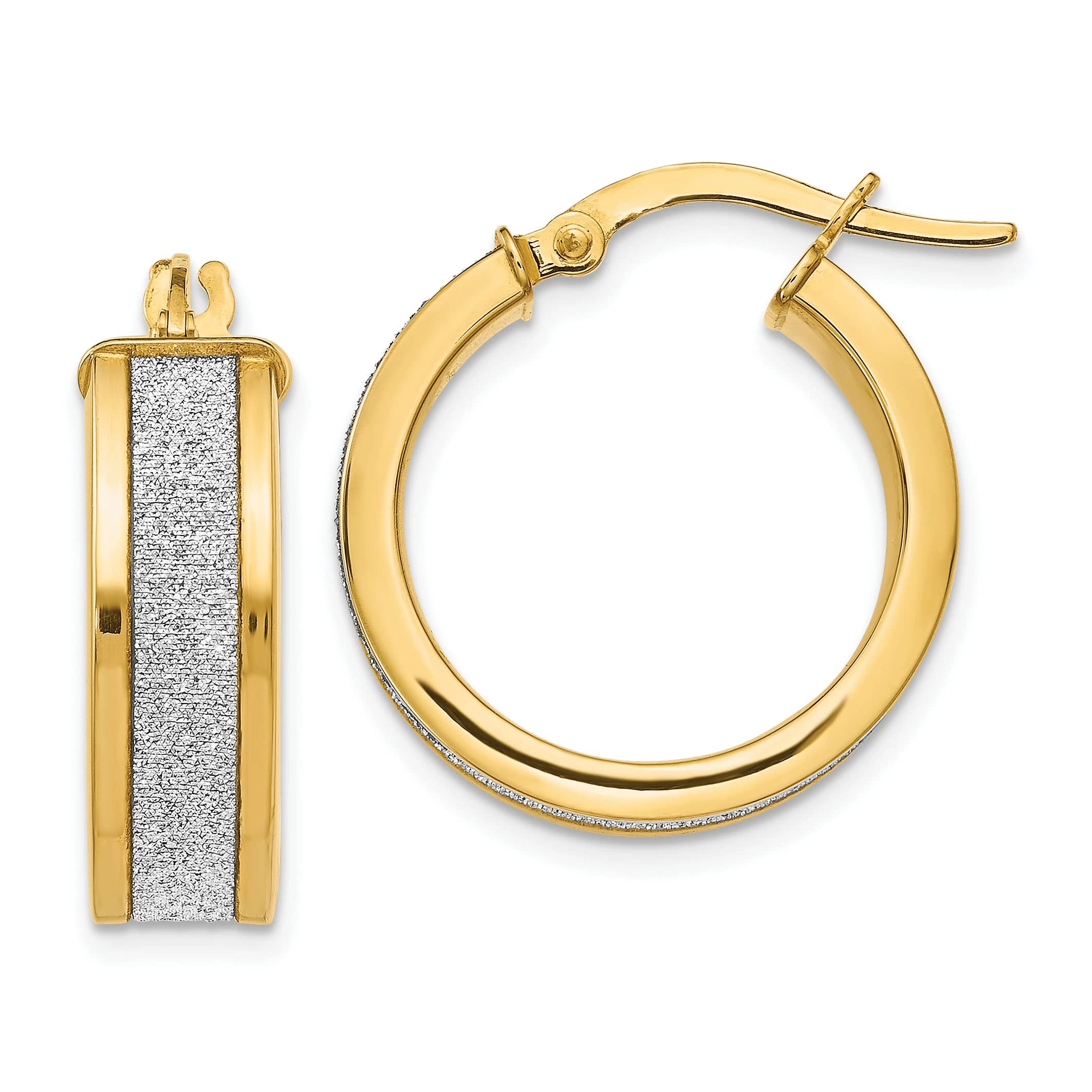 14K Yellow Gold Fancy Hoop Earrings for Women - Elegant Dangle Hoop Earrings for Everyday Wear & Special Occasions