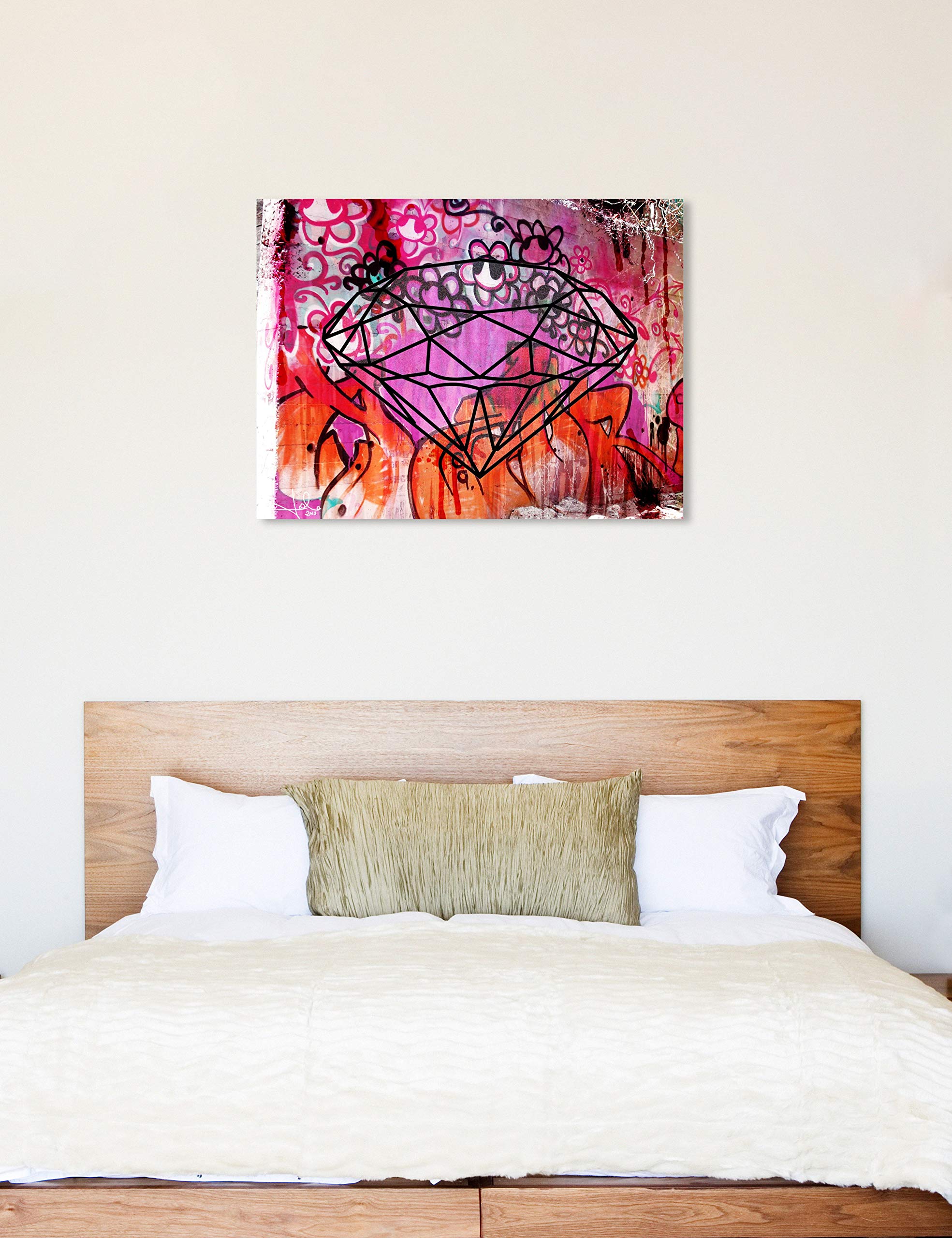 Abstract Wall Art Canvas Print 'Rock Solid' - 16x13 Inch Pink & Orange Modern Painting for Living Room, Bedroom, Office Décor | Premium Home Wall Decor by Oliver Gal Artist Co.