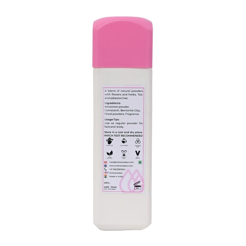 Mist & Dew Talc-Free Baby Powder | Hypoallergenic & Sweat-Free for Delicate Skin | 100g | Gentle Protection for Diaper Rash & Daily Comfort