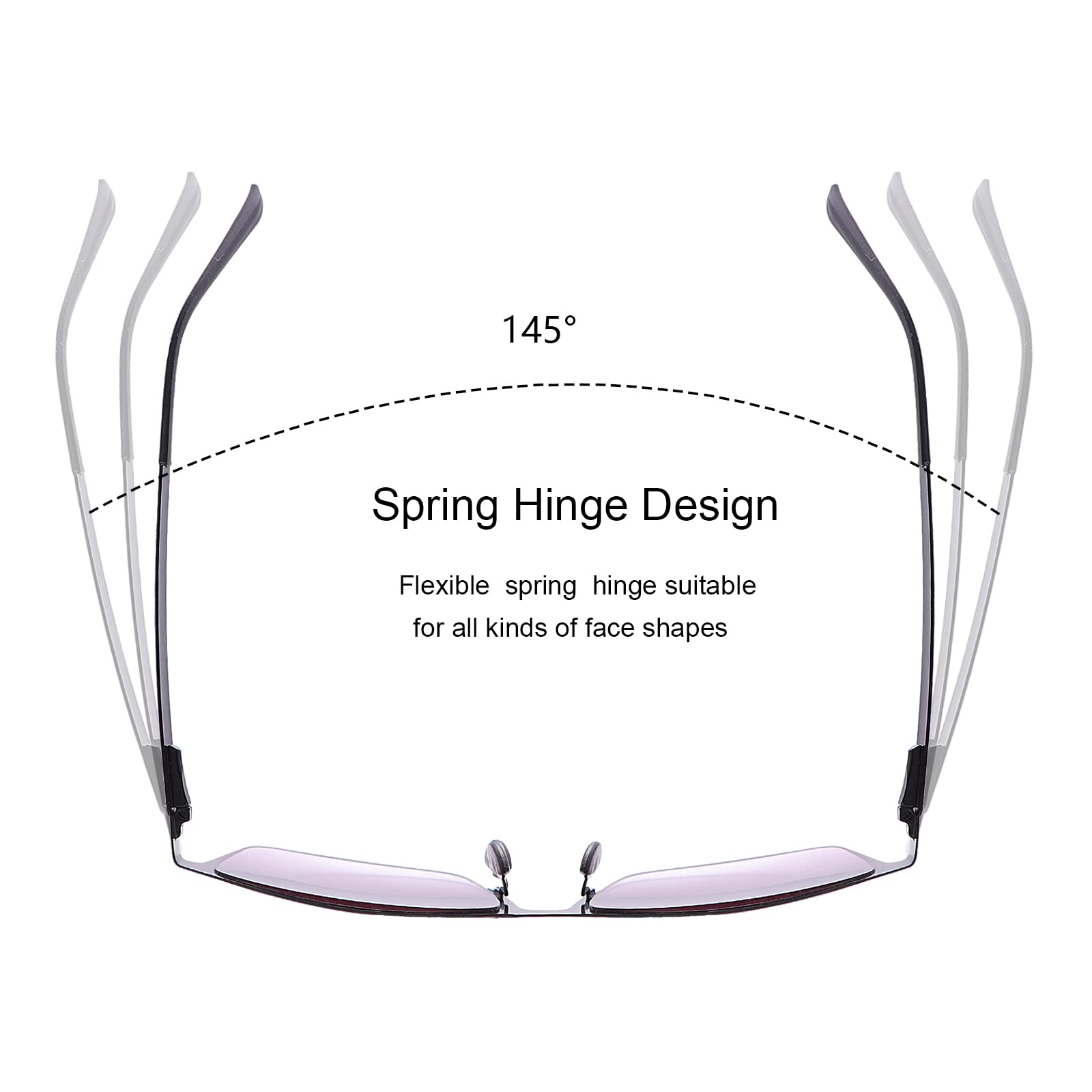 UV Protection Reading Glasses with Spring Hinge - Anti Blue Light Sunglasses for Men & Women - Non-Bifocal Readers for Outdoor Reading, Driving & Computer Use