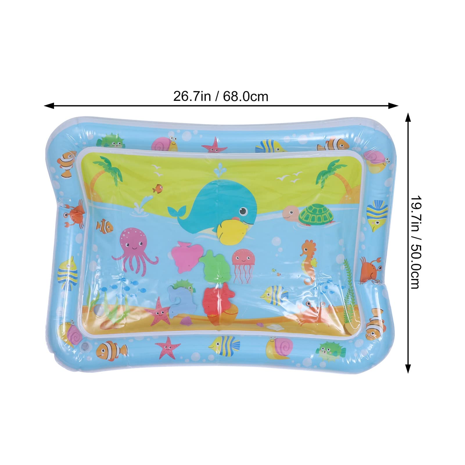 BIUDECO 1pc Water Cushion Tummy Time Water Mat - Baby Play Mat for Infants & Toddlers, Ocean Themed Sensory Activity Mat, Safe Non-Toxic Plastic for Floor Play, Learning & Development (Blue) - Perfect for Tummy Time, Sensory Play & Early Childhood Development