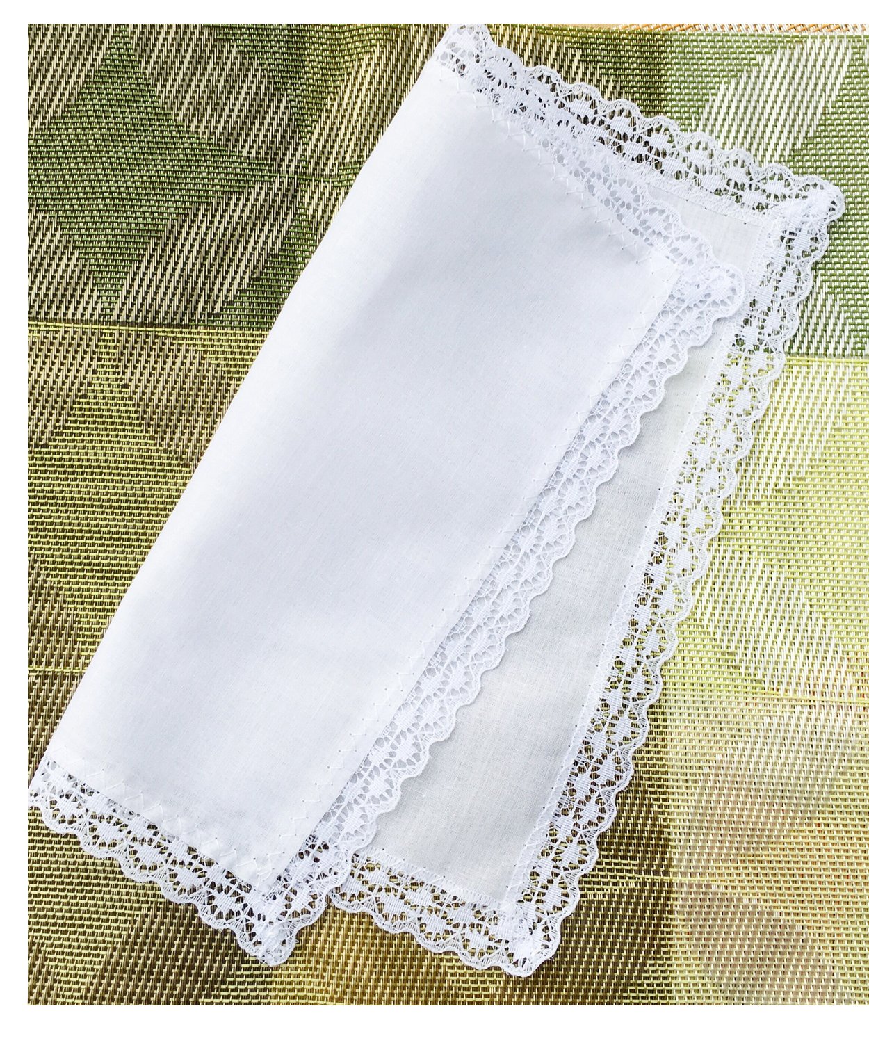 Bulk White Cotton Lace Handkerchiefs - 12 Pack Wedding Bridal Handkerchiefs for Ceremony, Reception & Gift Giving - Elegant Lace Trimmed Hankies for Special Occasions