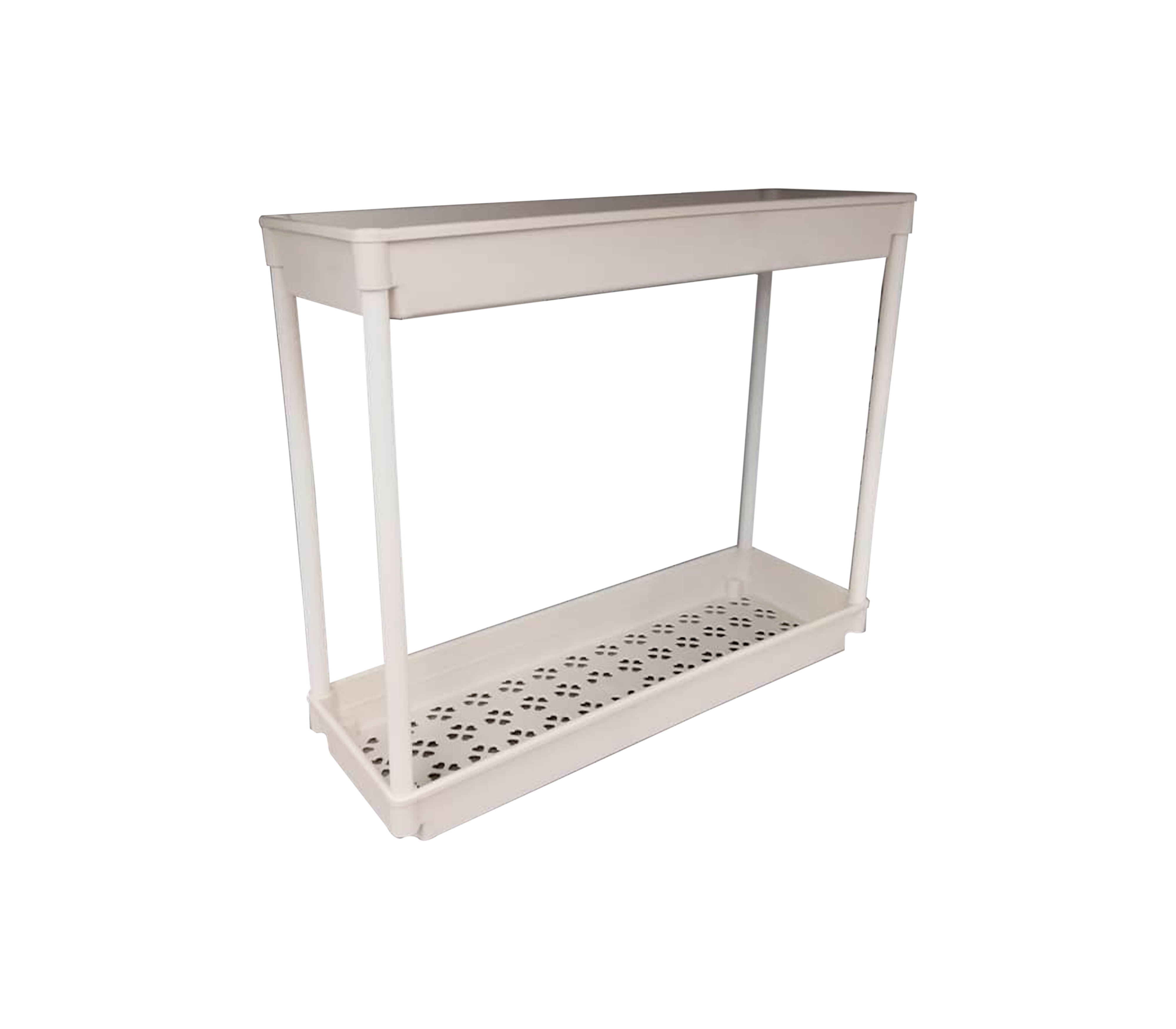 2-Tier Rectangular Shelf - Modern Wooden Storage Rack for Living Room, Bedroom, or Office Organization - Mo Import