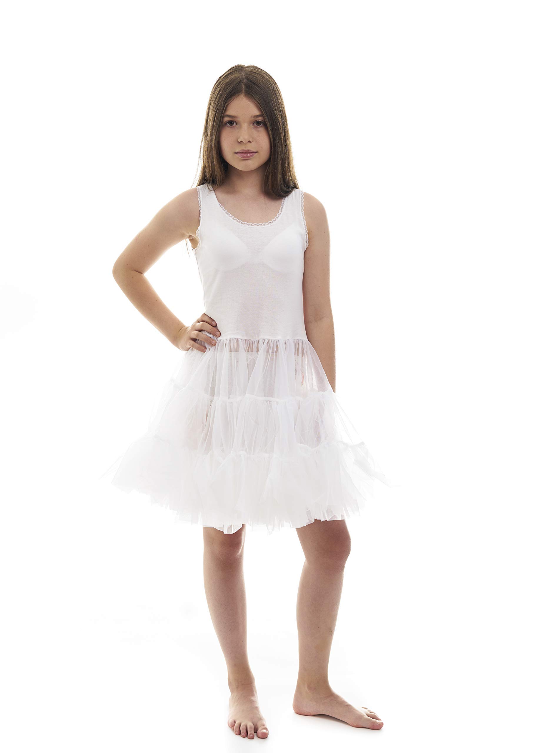 Candyland Girls Petticoat Dress - White Full Slip Underdress & Poodle Skirt for Formal Occasions | Perfect for Weddings, Parties & Vintage Costumes
