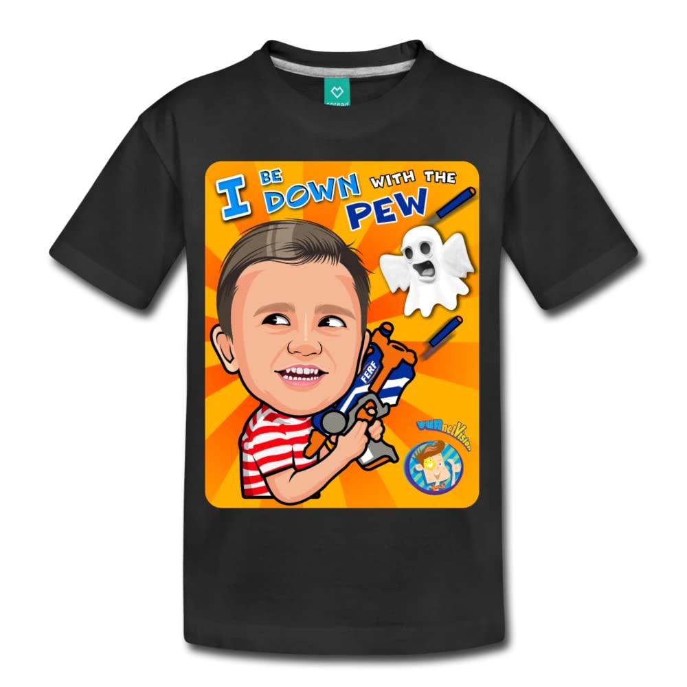 Funnel Vision - Down with The Pew Black Youth T-Shirt | Trendy Graphic Tee for Teens & Kids | Perfect for Casual Wear, School, and Street Style