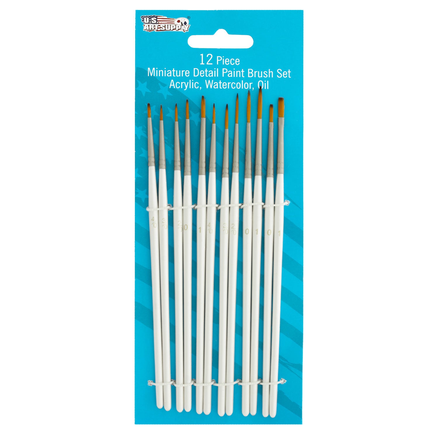 Premium Miniature Detail Paint Brush Set - 12 Fine Tip Miniature Brushes for Acrylic, Watercolor & Oil Painting - Perfect for Miniature Models, Warhammer, Dollhouse & Fine Art Details