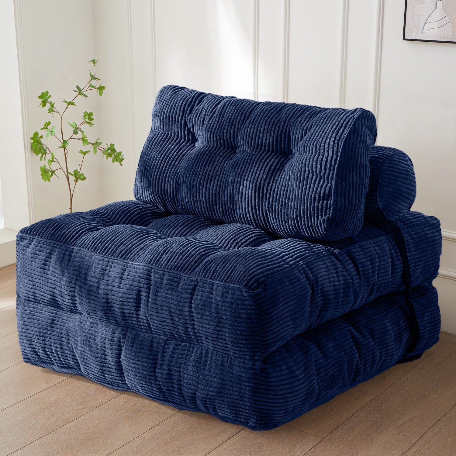 MAXYOYO Corduroy Sofa Bed - Convertible Sleeper Chair with Back Support | Comfortable for Living Room, Guest Room & Small Spaces