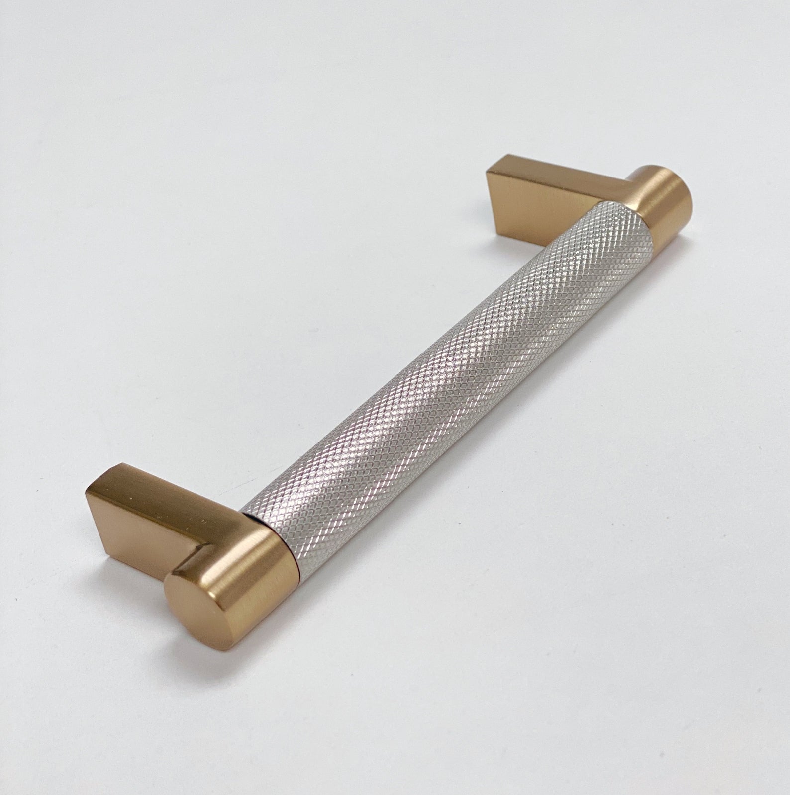Premium Knurled Champagne Bronze & Brushed Nickel Cabinet Knobs and Pulls - Elegant Hardware for Kitchen, Bathroom & Furniture Upgrades