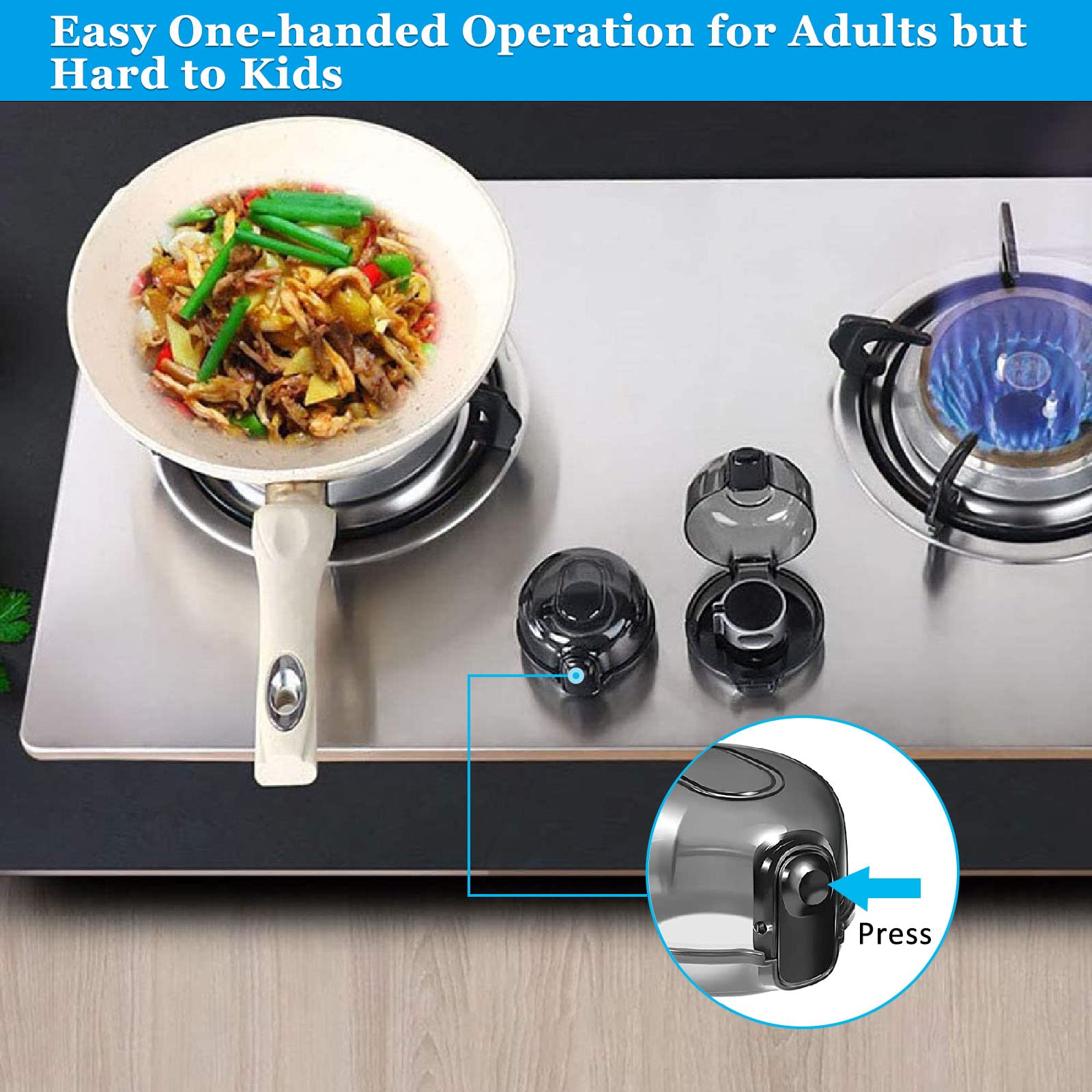 OFYDNR Stove Knob Covers (5+1 Pack) - Child Safety Locks for Gas Stove & Oven - Baby Proofing Kitchen Essentials for Toddler Protection - Perfect for Childproofing Homes with Young Kids