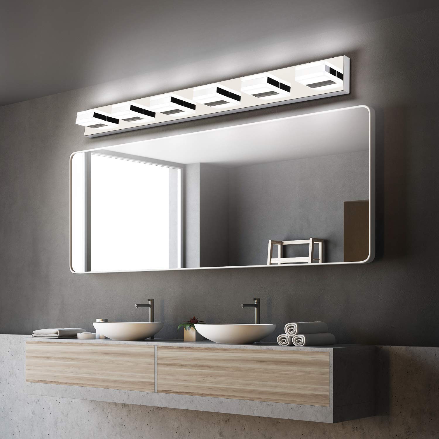 Modern LED Bathroom Vanity Lights - Chrome & Nickel Finish for Mirror Fixture | Perfect for Home & Hotel Bathrooms