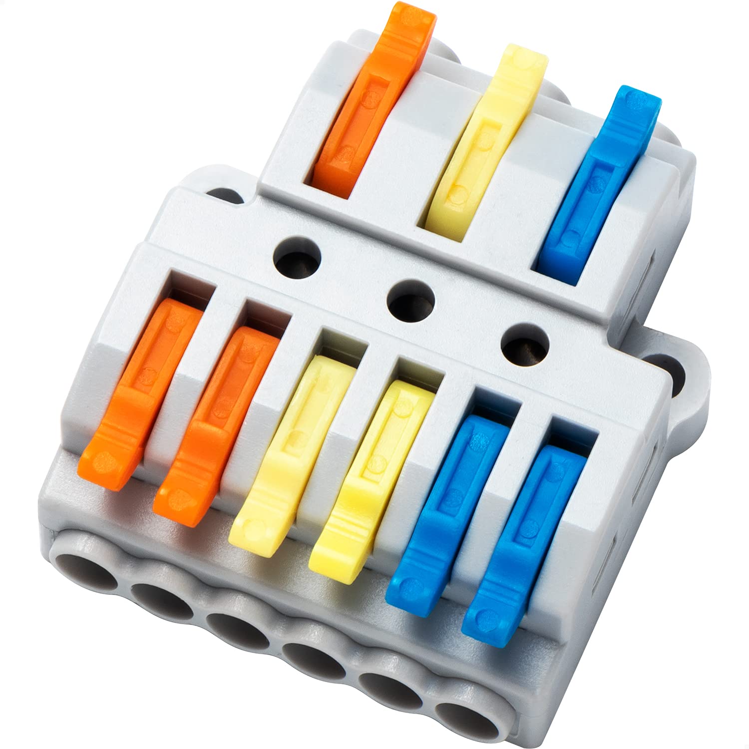 GKEEMARS 8 Pcs Electrical Wire Connectors - Compact Quick Splice Terminal Blocks (3 in 6 Out) for Automotive, Home Wiring & DIY Electrical Projects