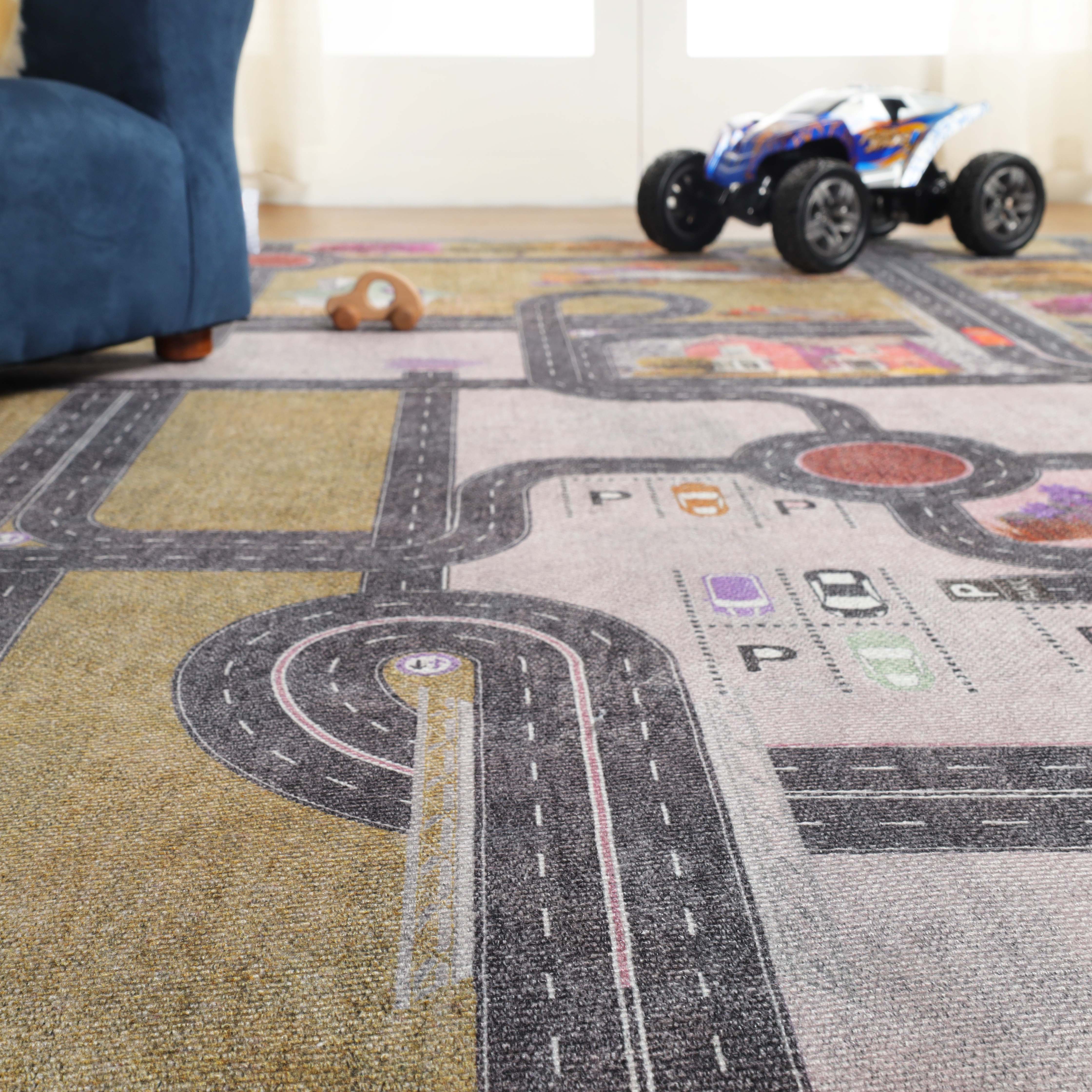 Non-Slip Kids Playroom Rug - Washable Nursery Carpet for Indoor Play Areas - Perfect for Toddler Safety & Home Decor