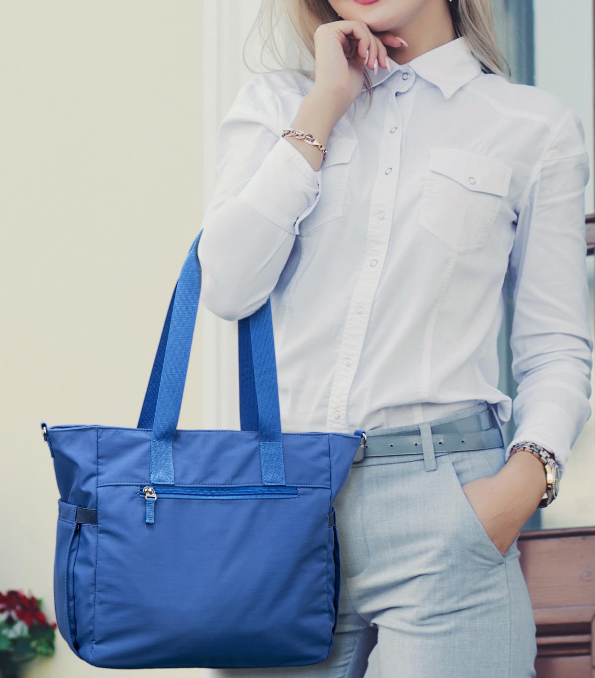 Stylish Women's Crossbody Tote Bag with Adjustable Strap & Multiple Compartments - Large Zippered Work Bag for Office, Travel & Daily Commute | Perfect for Business Professionals, Students & Weekend Getaways