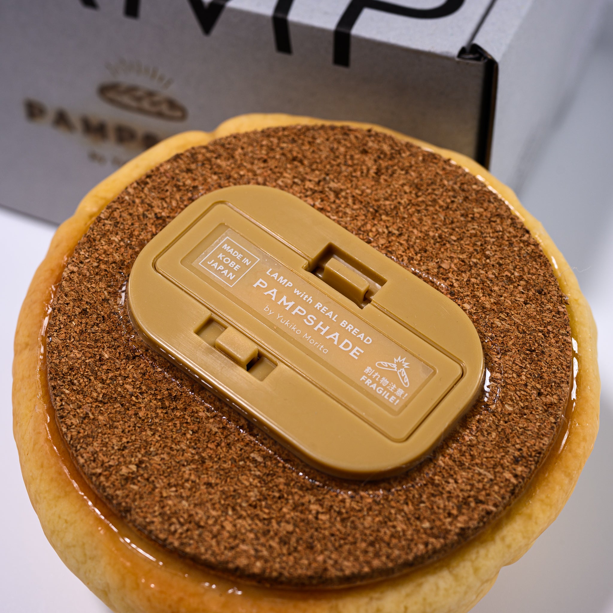 PAMPSHADE Real Bread Lamp - Melonpan Bread Night Light by Yukiko Morita | Unique Kawaii Home Decor for Bedroom, Cafe & Anime-Themed Rooms