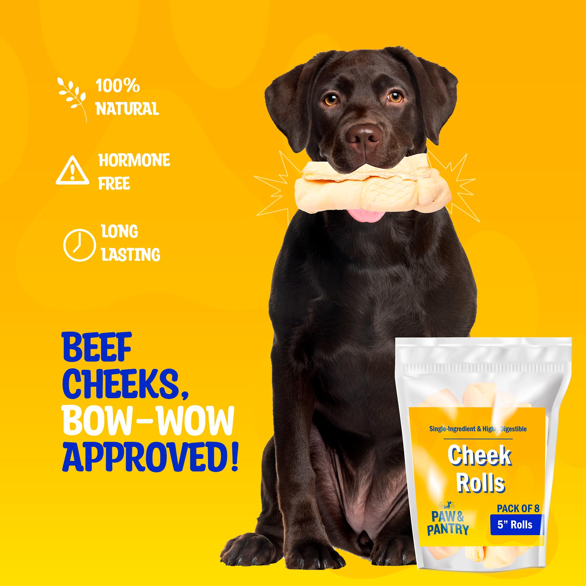 All-Natural Beef Cheek Rolls for Dogs - 5