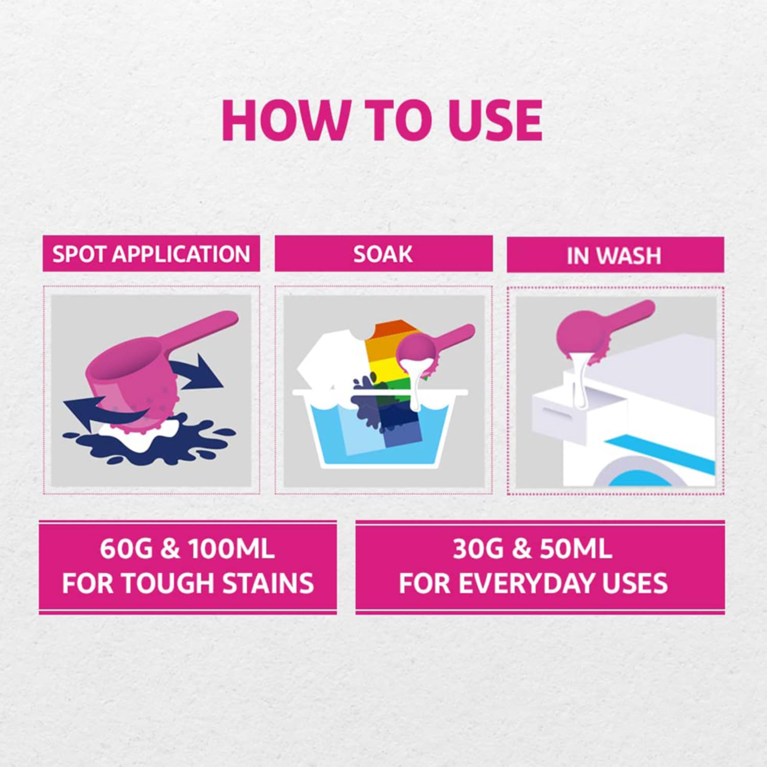 Vanish Oxi Action Stain Remover Laundry Detergent Powder - 100g | Powerful Whitening & Brightening | Removes Tough Stains from Clothes, Sheets & Fabrics | Ideal for Laundry, Travel & Home Use