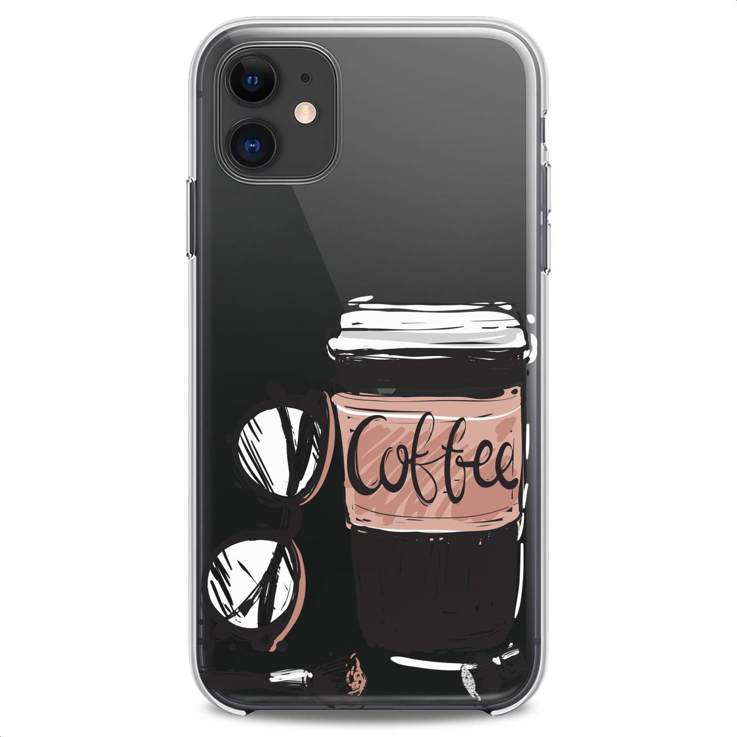 Premium Clear TPU Phone Case for iPhone 16/15/14/13/12/11 Pro Max/Plus/Mini/XS/XR/X/8+/7/6/5/SE - Slim Flexible Silicone Protective Cover with Cute Coffee & Pink Designs for Women & Girls (Perfect for Everyday Use, Office & Travel)