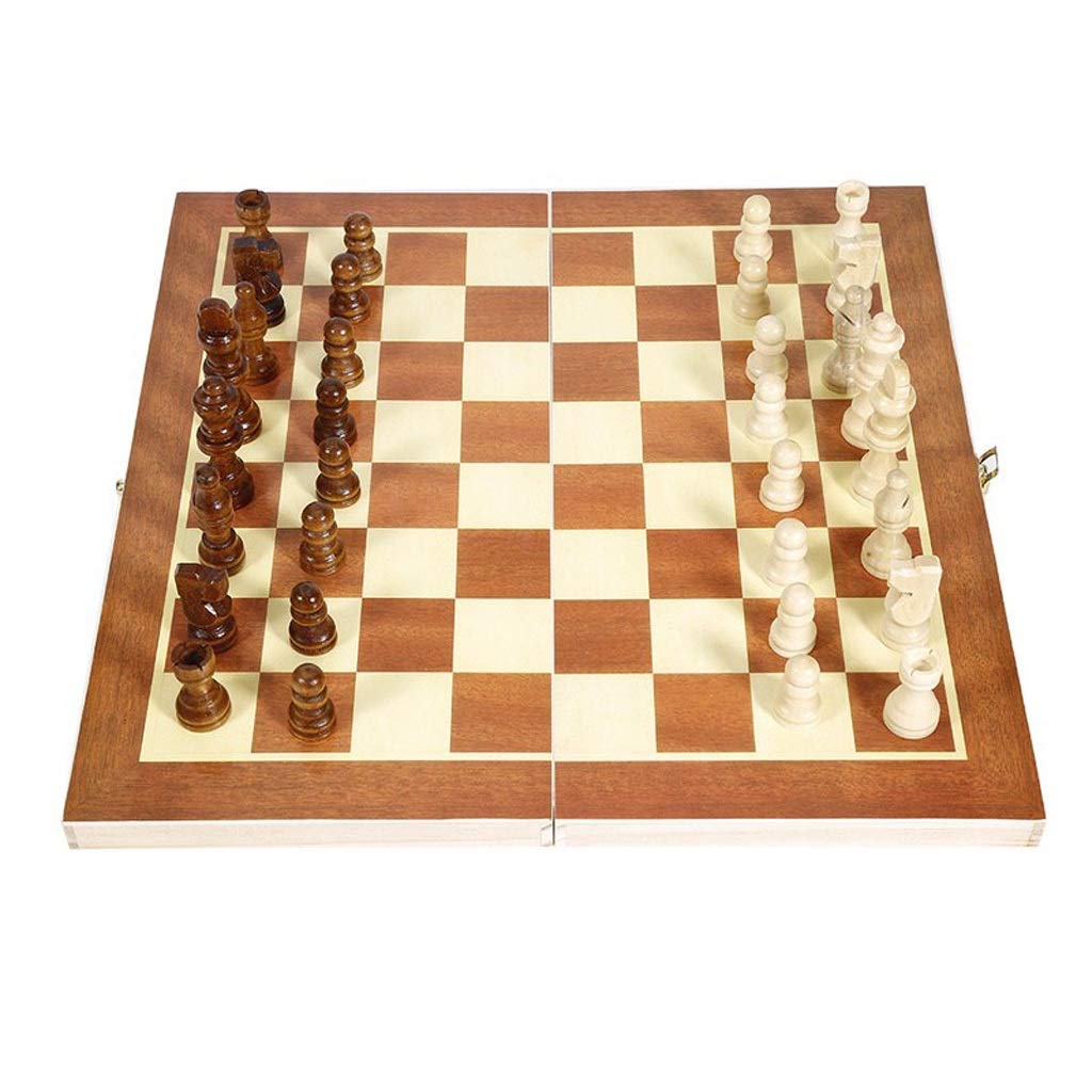 Premium Folding Wooden Chess Set - International Chess Board Game with 32 Pieces, Portable Travel Chess Set for Adults & Kids - Perfect for Home, Office, Travel & Gifts