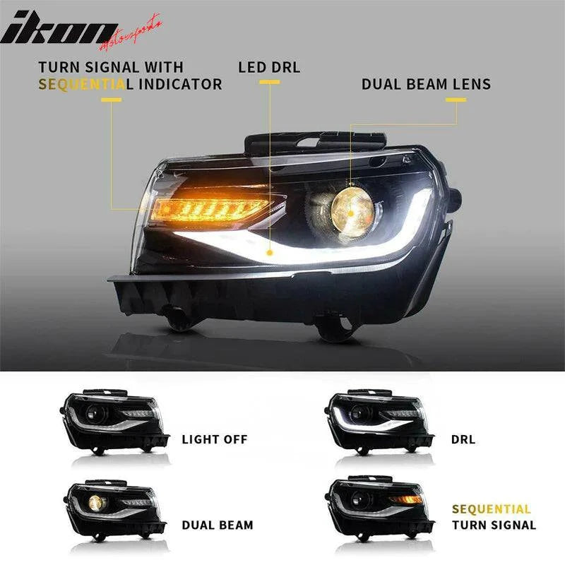 2014-2015 Chevy Camaro ZL1 Style Front Bumper with DRL Fog Lights & Headlamps | Replacement Bumper for Chevy Camaro | Perfect for Car Upgrades & Street Racing