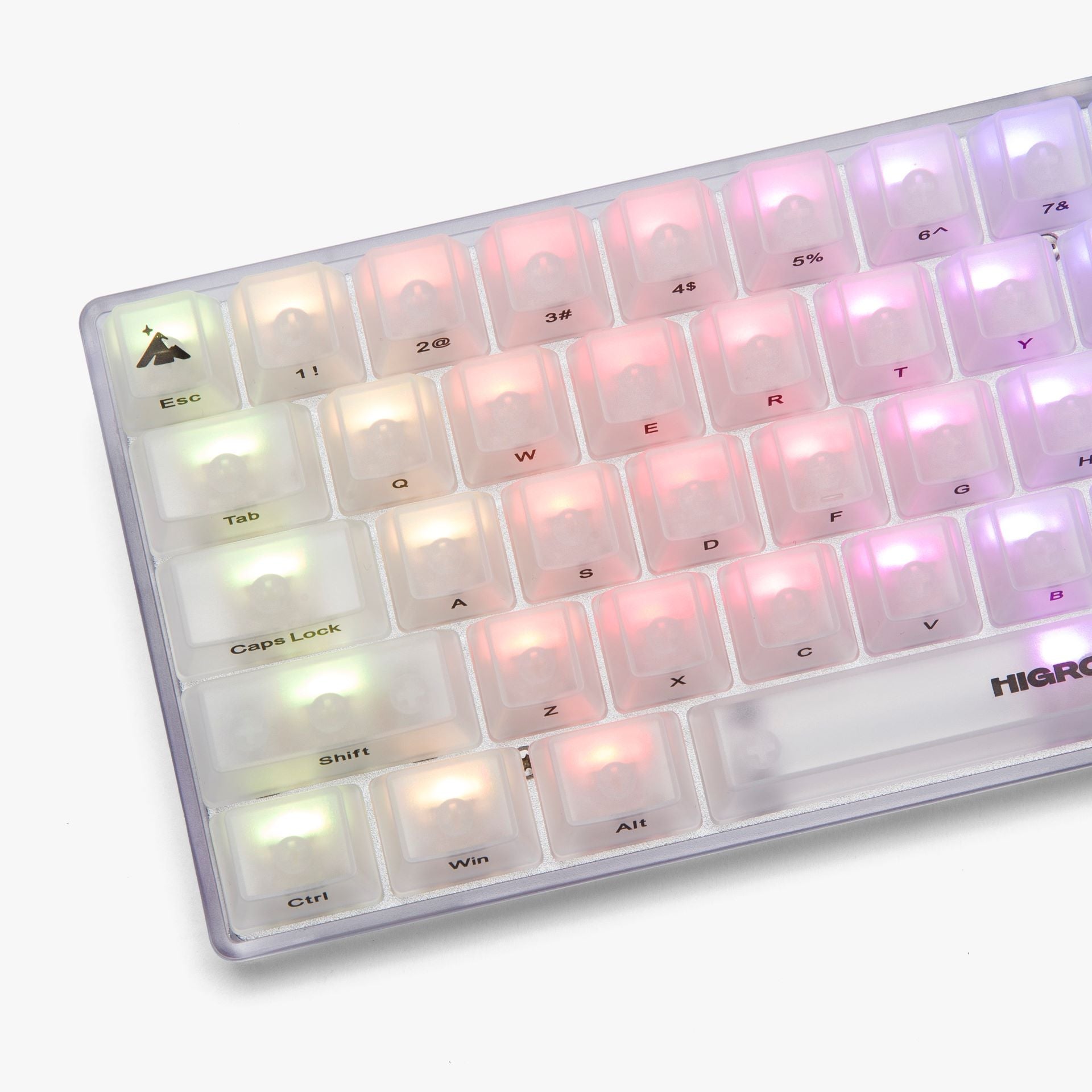 Higround Basecamp 65% Mechanical Gaming Keyboard with OPAL Silent Glacier Switches - Compact 65% Layout for PC, Mac, Gaming & Office Typing