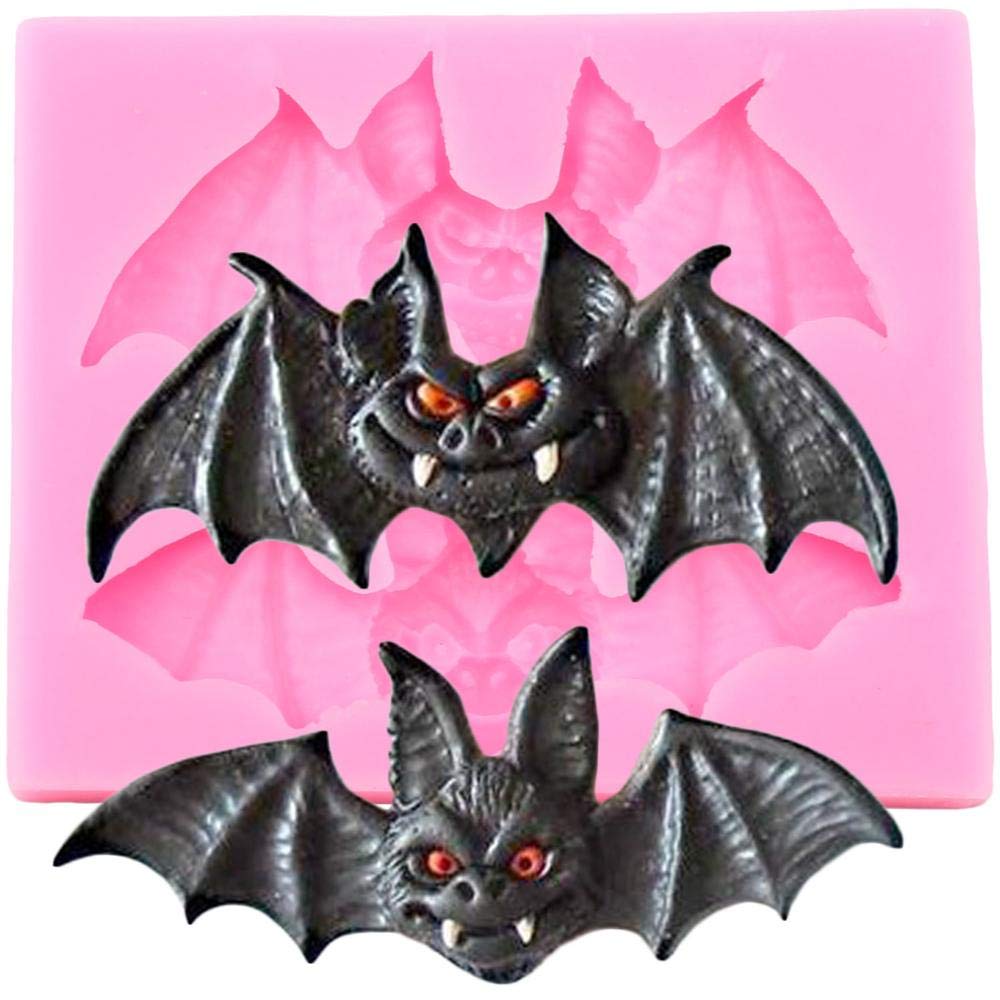 3D Halloween Bat Silicone Mold for DIY Soap, Chocolate, Candy, Fondant - Perfect for Cake Decorating, Ice Cream Toppers, Jelly Shots & Dessert Making (1pc)