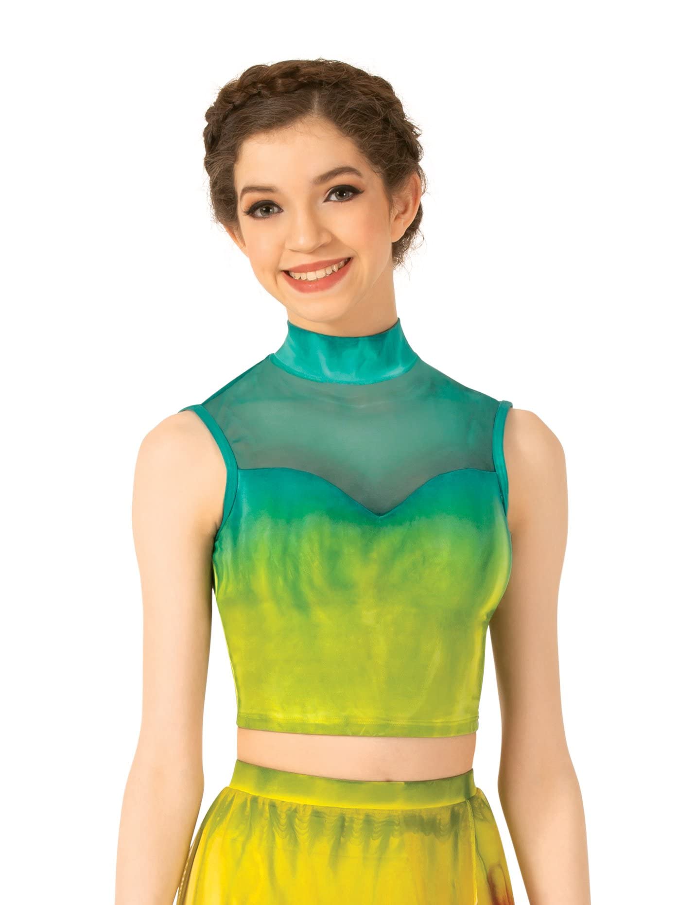 Hand Painted Watercolor Floral Women's Dance Crop Top - Breathable Stretchy Tank for Yoga, Ballet, and Summer Fashion