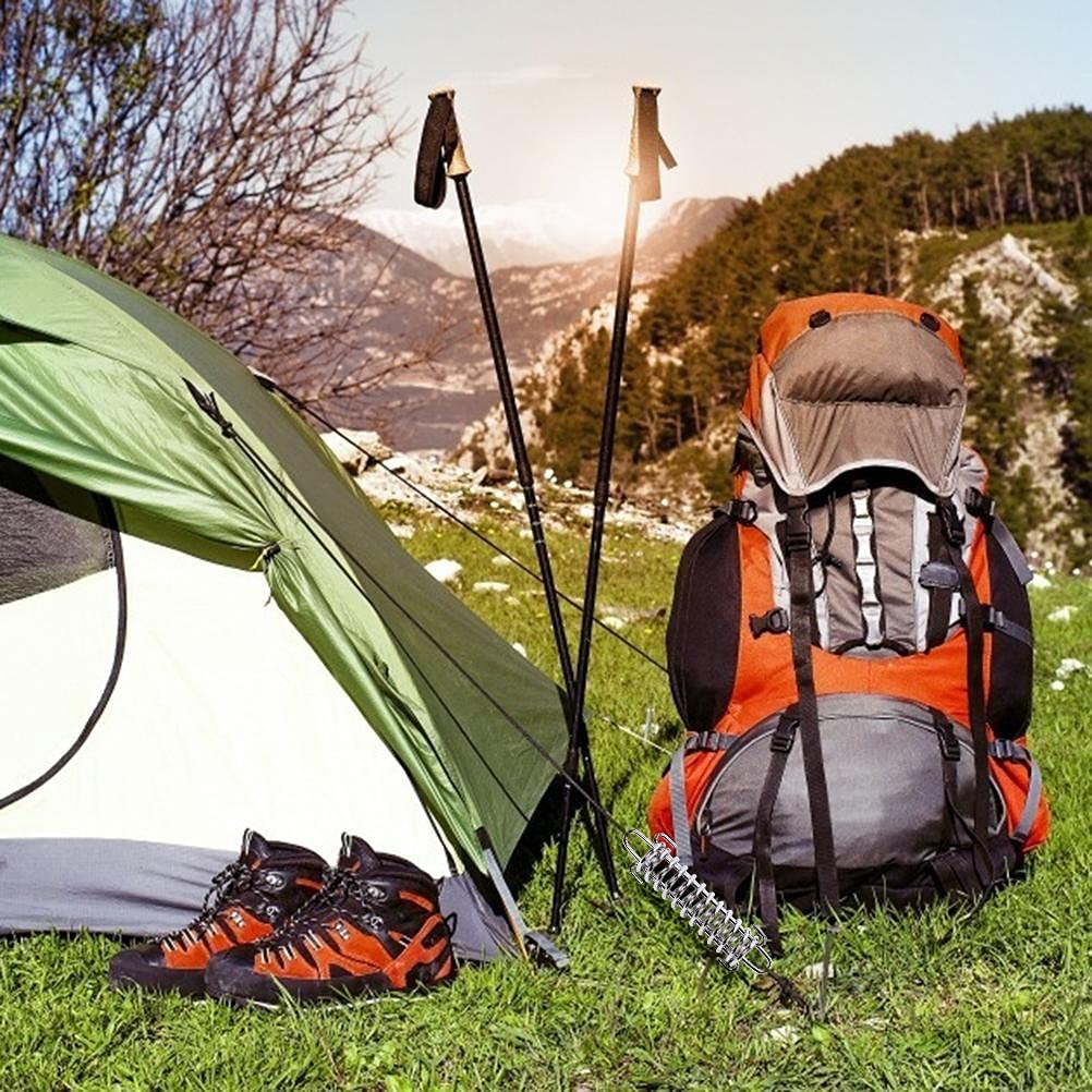 Heavy Duty Stainless Steel Tent Spring Buckle - 4Pcs Damping Spring Sunshade Awning Rope Tensioner for Outdoor Camping, Beach Tents & Dog Training | Durable Tent Accessories for Secure Shelter Setup