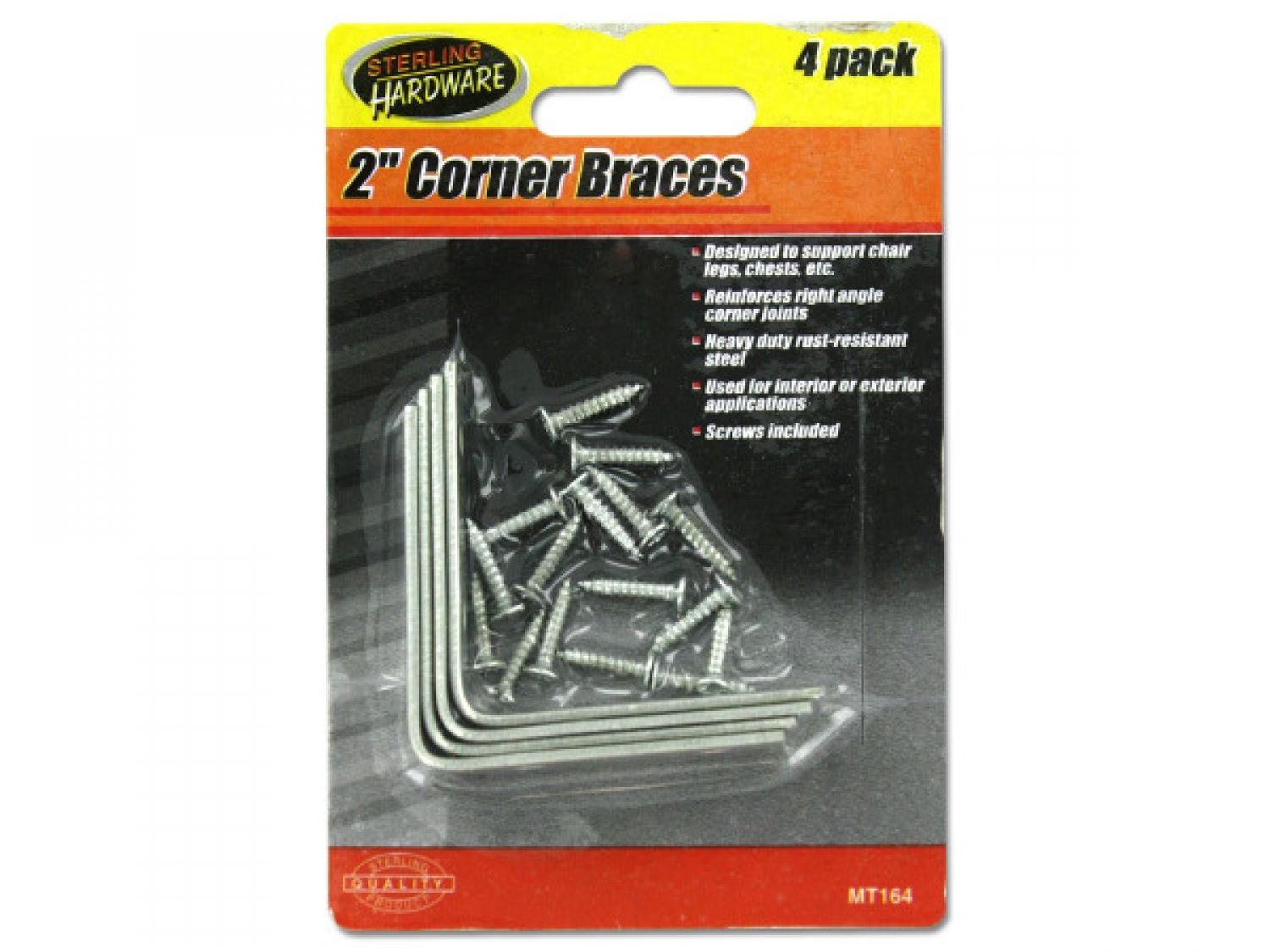 48-Pack Sterling Corner Braces with Mounting Hardware - Heavy Duty Metal Brackets for Furniture, Shelves & DIY Projects - Perfect for Home, Office & Workshop Use