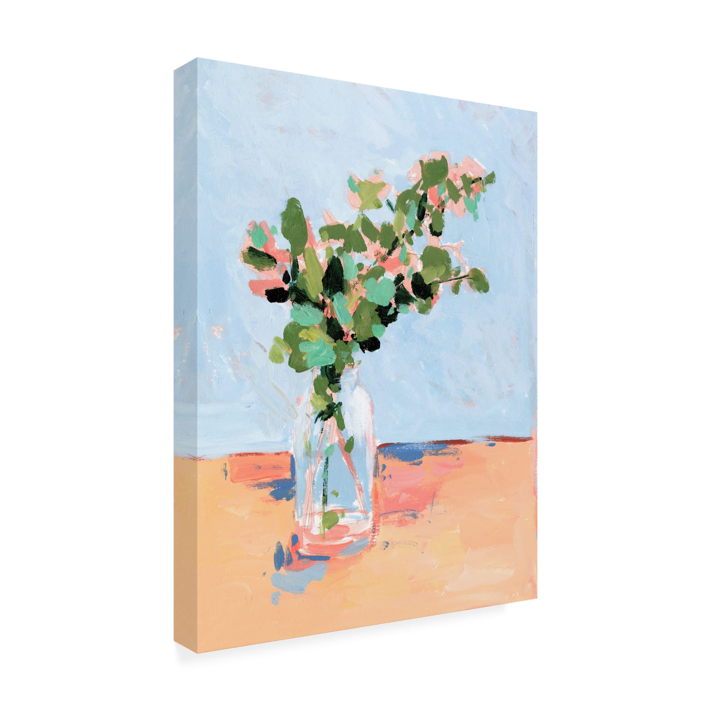Trademark Fine Art 'Baby Blue Eucalyptus II' Canvas Wall Art by Melissa Wang - Modern Botanical Painting for Living Room, Bedroom & Office Decor