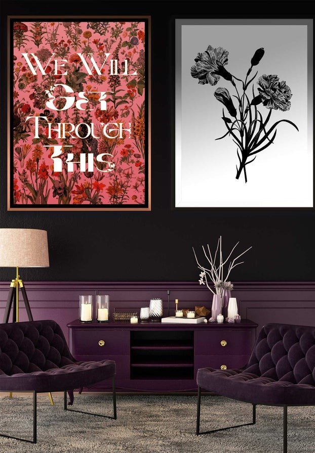 We Will Get Through This Pink Print - Inspirational Wall Art for Home & Office Decor, Motivational Quote Poster for Living Room, Bedroom, or Workspace
