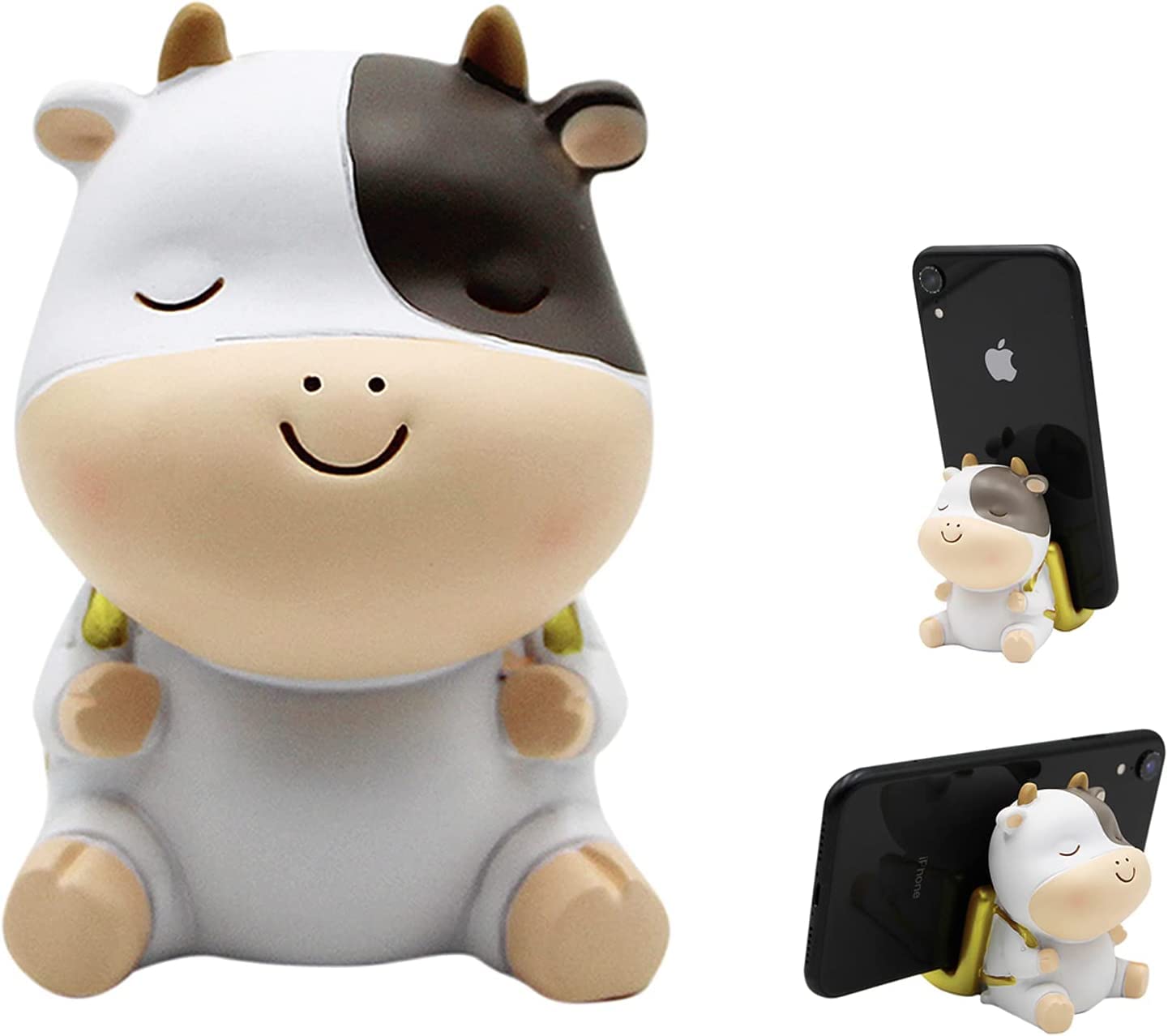 Suillty Cute Animal Cow & Tiger Phone Stand Holder - Small Exquisite Desk Organizer for Smartphones & Mobile Devices - Perfect for Office, Home Decor, and Workspace Organization