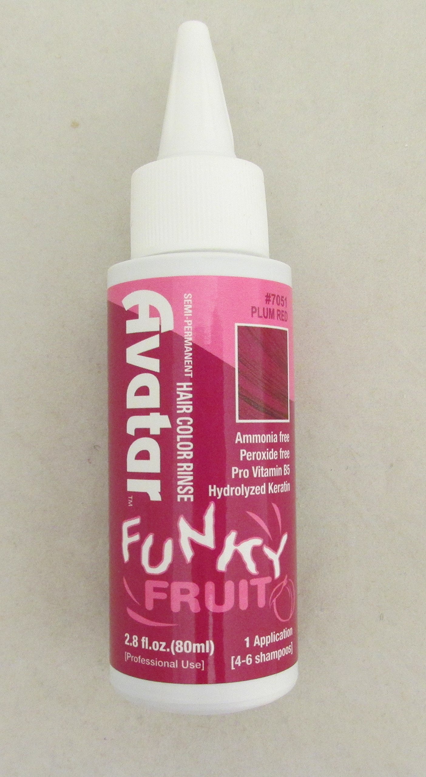 Avatar Funky Fruit Semi-Permanent Hair Dye - Plum Red Vegan Hair Color Rinse (2.8 oz) for Vibrant DIY Hair Coloring at Home or Salon