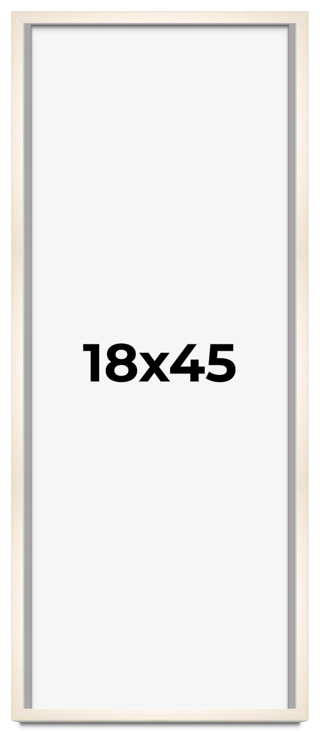 CountryArtHouse 18x45 Inch Whitewashed Solid Wood Picture Frame - 0.8125