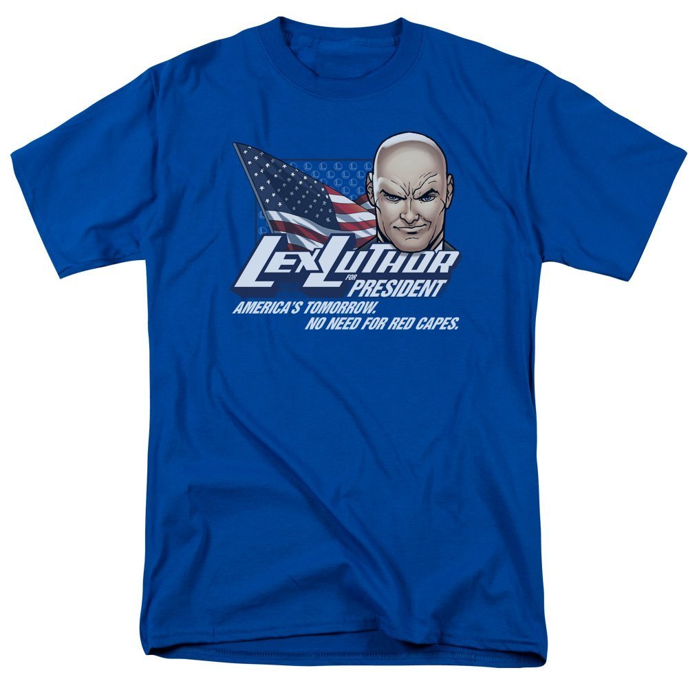Superman Lex For President Graphic T-Shirt - Size M for Men - Perfect for Comic Book Fans, Political Satire & Casual Wear