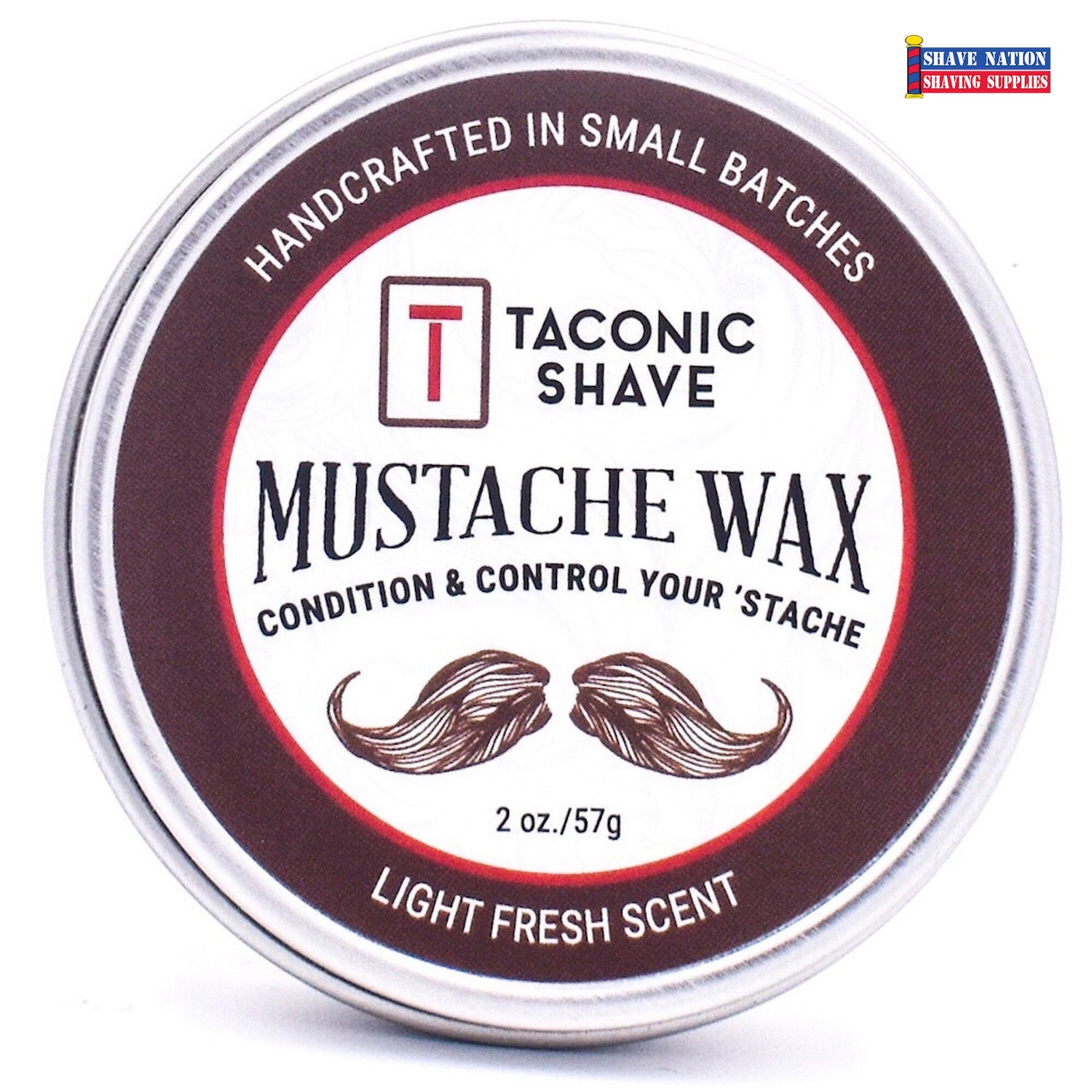 Premium Taconic Mustache Wax Tin - Strong Hold & Natural Ingredients for Beard & Mustache Grooming - Perfect for Styling, Taming & Conditioning Facial Hair - Great for Daily Use, Special Occasions & Gifts