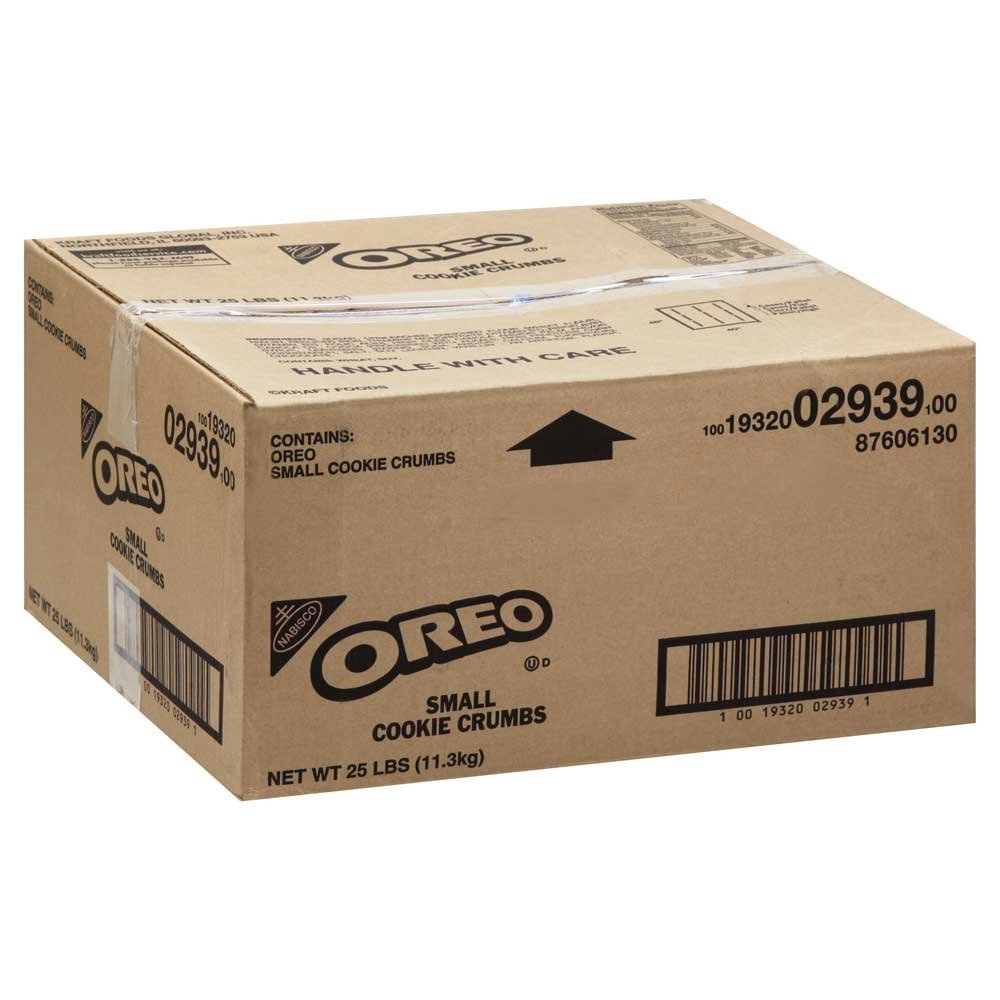 Oreo Cookie Crumbs 25 Lbs Bulk - Small Crunchy Pieces for Baking, Desserts & Ice Cream Toppings