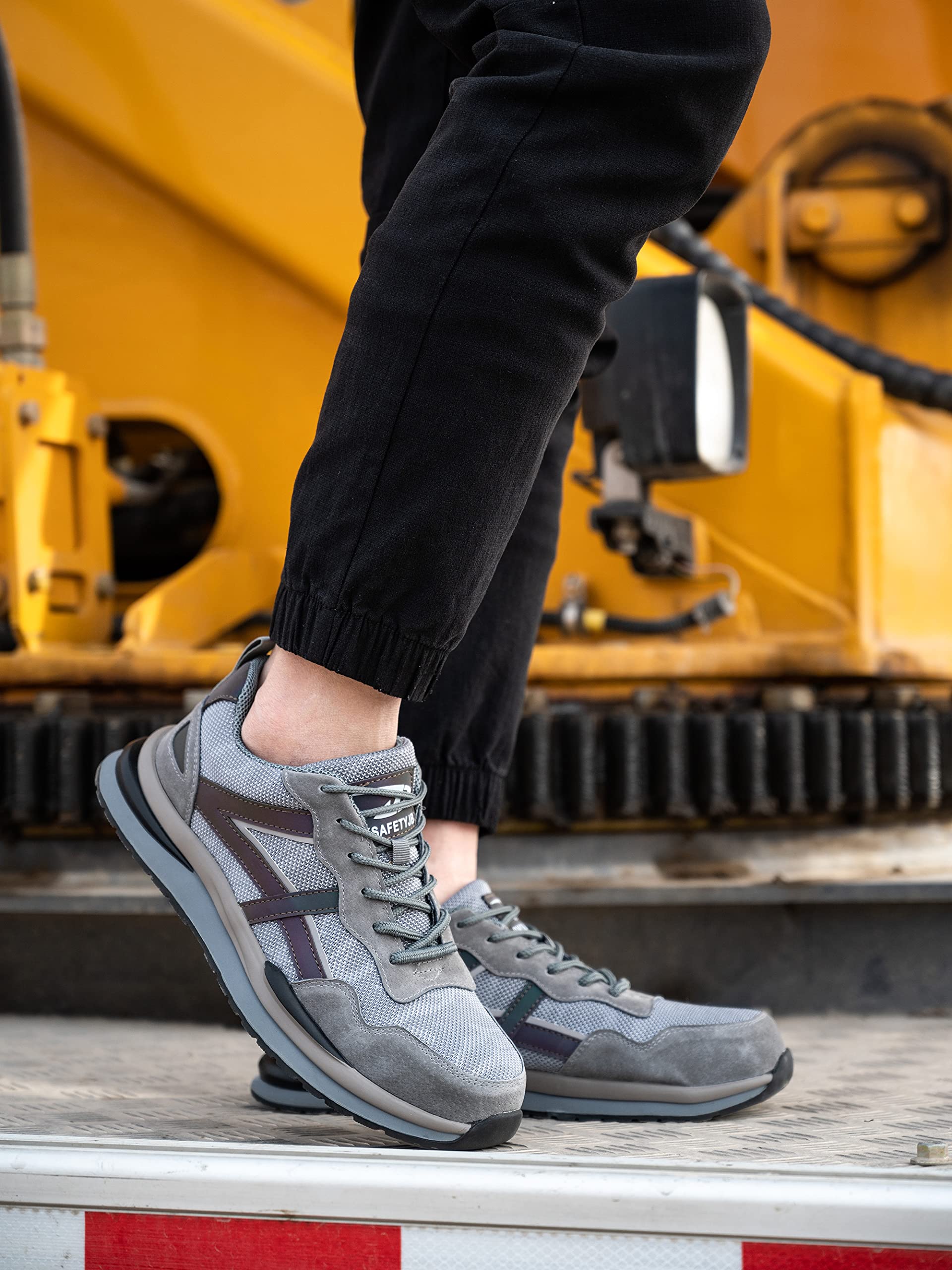 Steel Toe Work Shoes for Men & Women - Lightweight Safety Sneakers for Construction & Industrial Work
