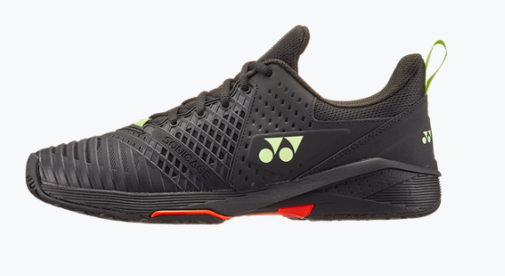 Yonex Power Cushion Sonicage 3 Men's Tennis Shoes - All Court Performance Sneakers for Men [Black/Lime] - Perfect for Competitive Matches & Casual Play