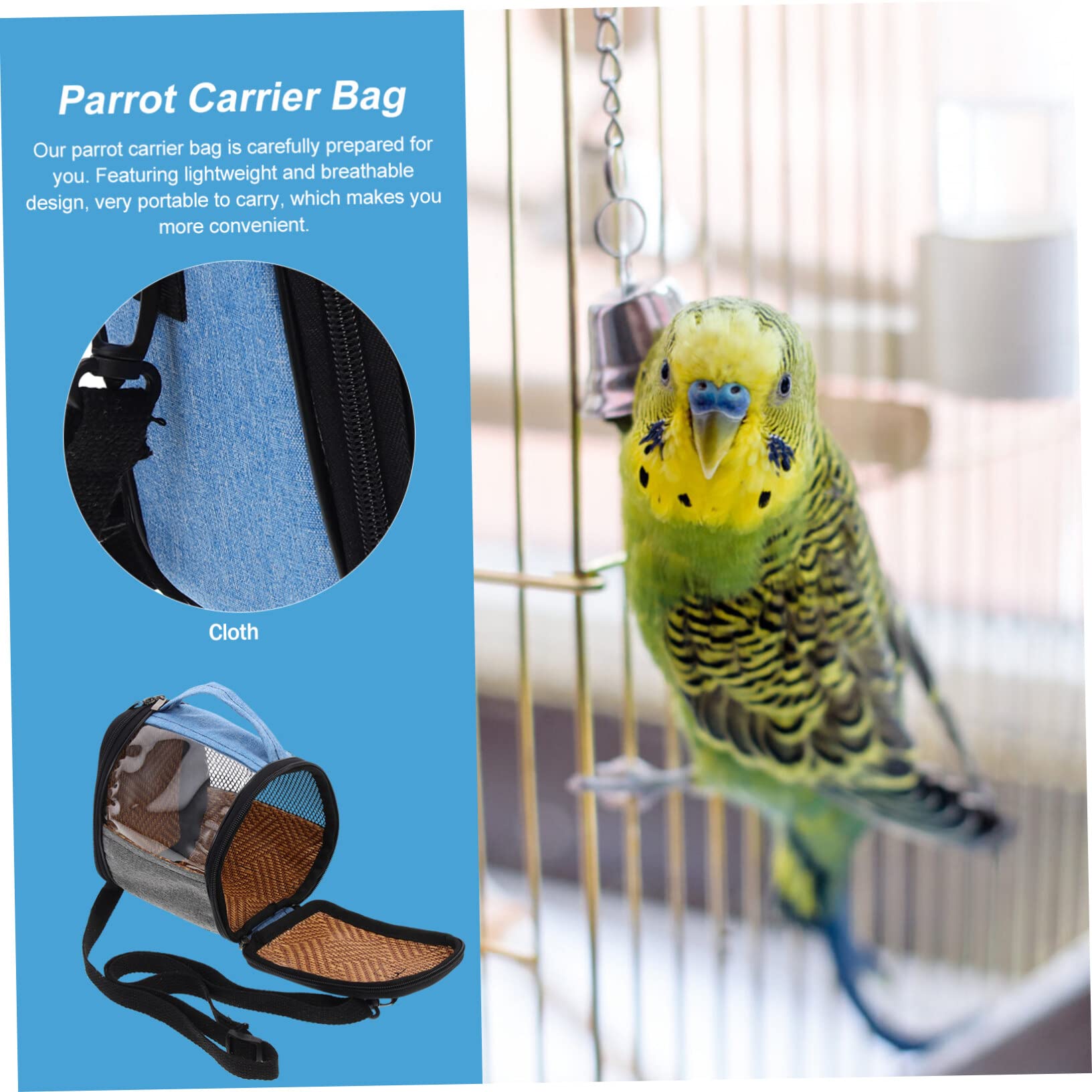 5pcs Transparent Parrot Carrier Backpack for Cockatiels & Hamsters - Outdoor Travel & Cage Accessories