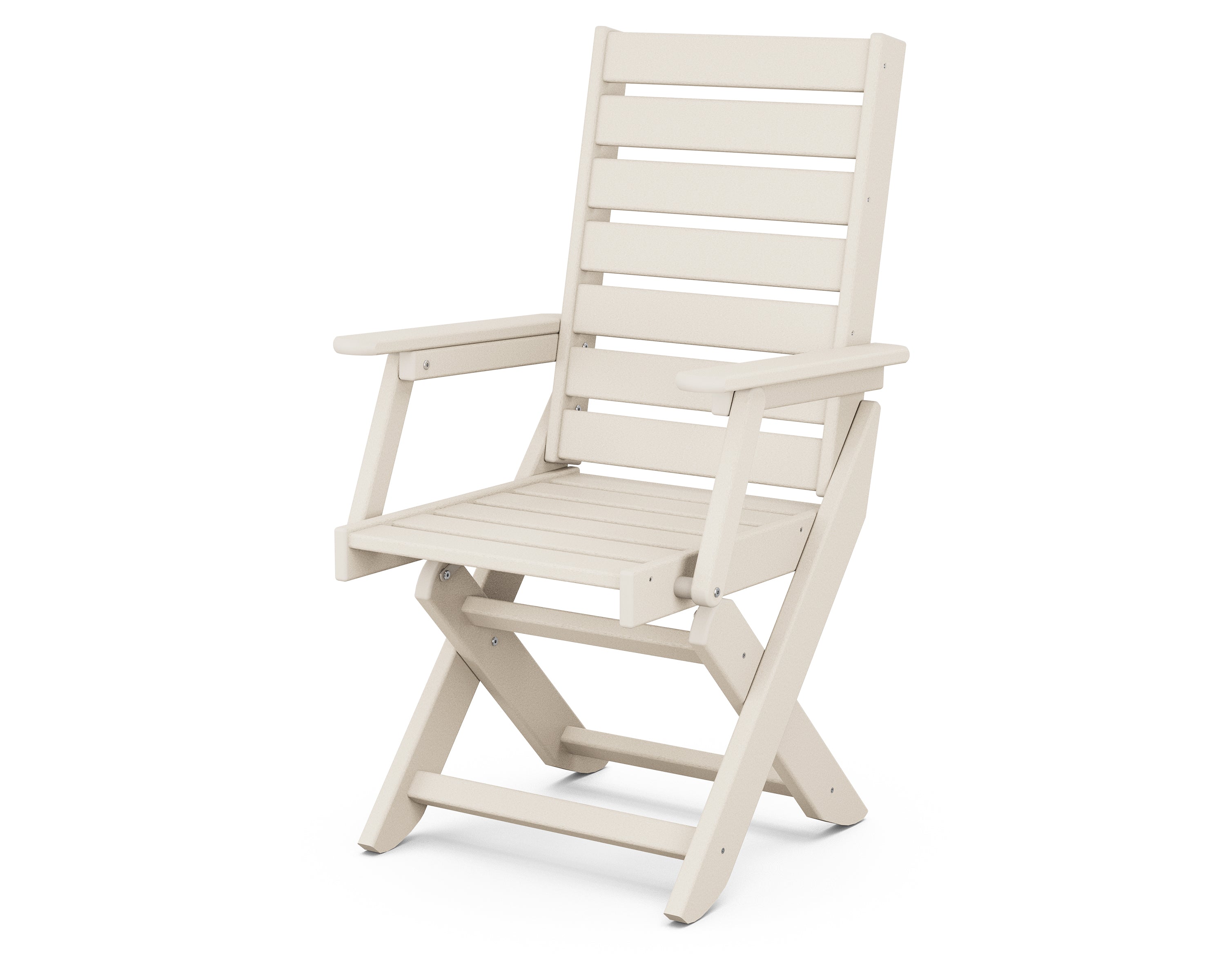 POLYWOOD Captain Folding Dining Chair - Outdoor Patio Furniture, Weather-Resistant Adirondack Style Chair for Deck, Poolside, Garden & Backyard Relaxation