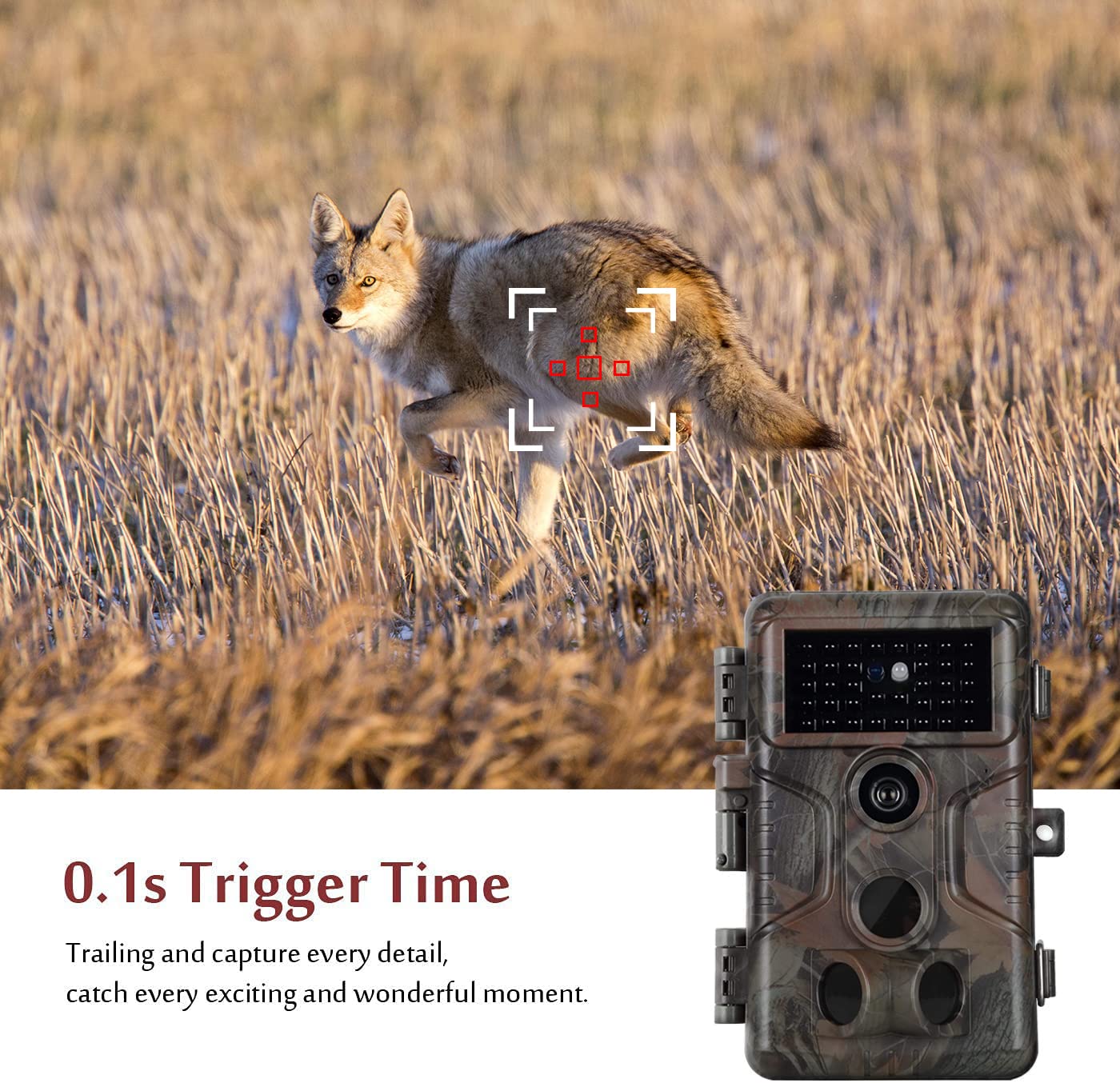 4-Pack Trail Camera 48MP 1296P HD Game Hunting Camera with Night Vision, Sound Recording & IP66 Waterproof - 100ft Range, 120° Wide Angle, 0.1s Trigger Speed for Wildlife Monitoring, Security Surveillance & Outdoor Adventure