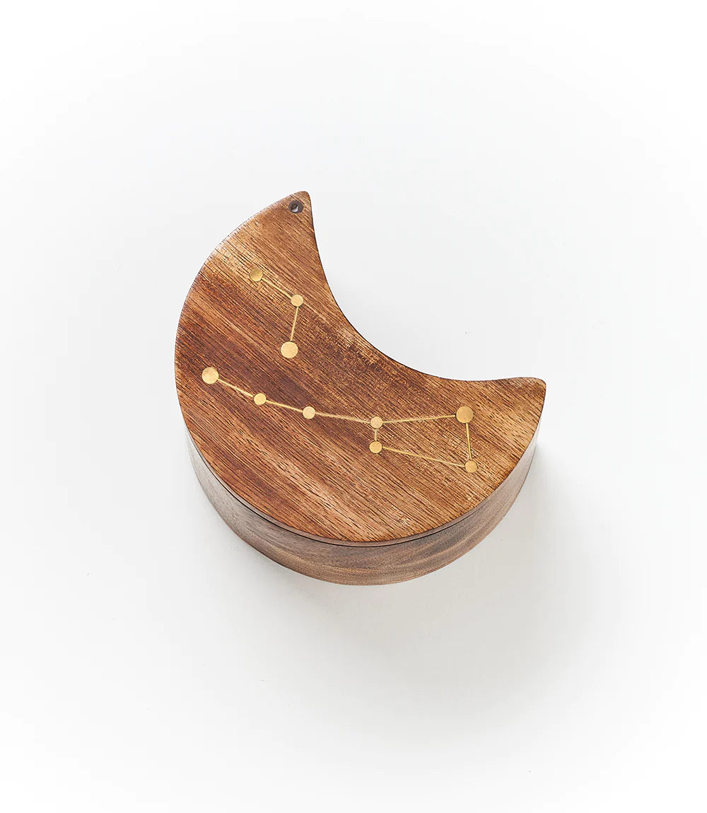 Celestial Moon Jewelry Box with Crescent Design - Perfect for Storing Rings, Necklaces & Keepsakes - Elegant Gift for Women & Girls