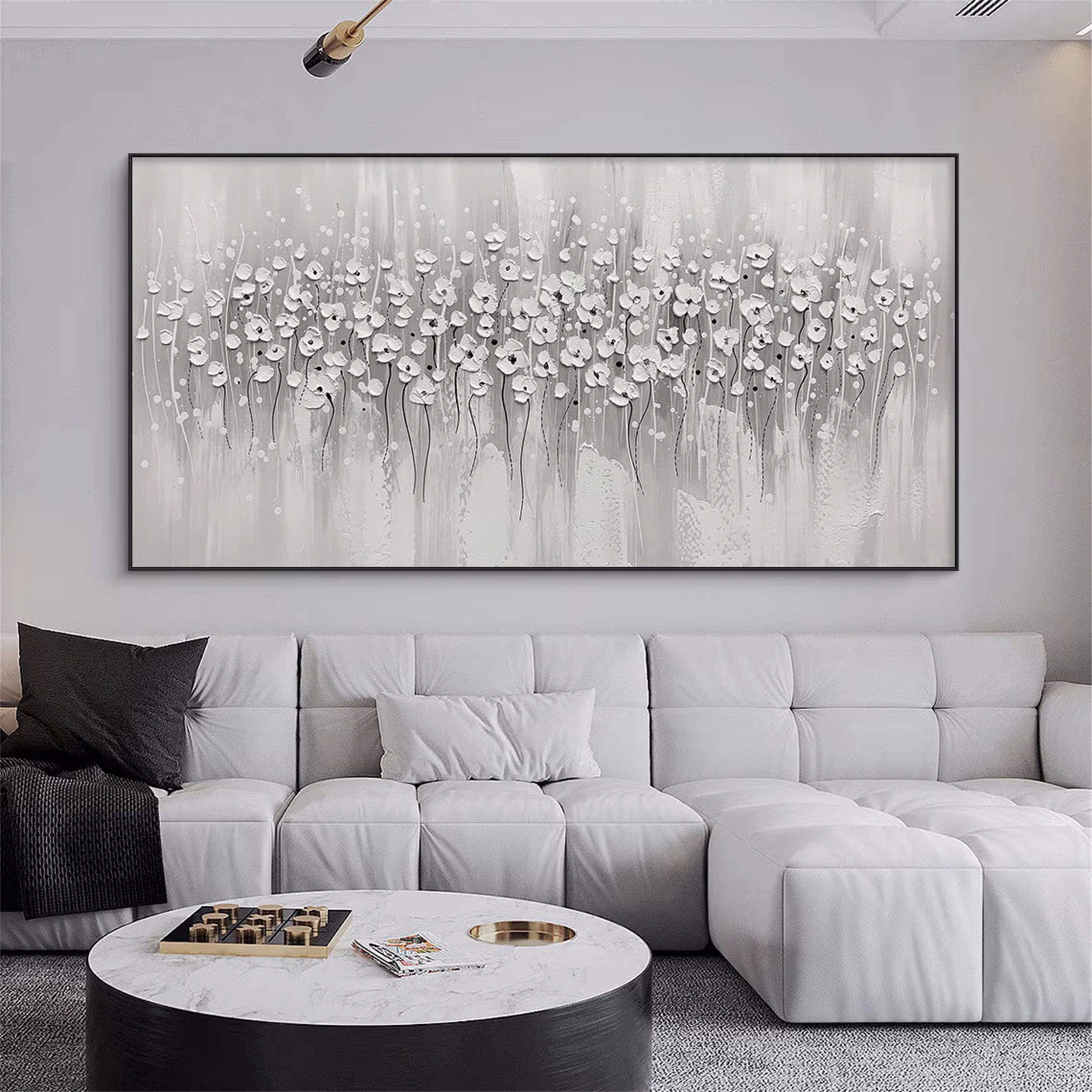 Beautiful Flower and Tree Painting #FT031 - Handmade Canvas Art for Home Decor, Living Room, Bedroom & Office Wall