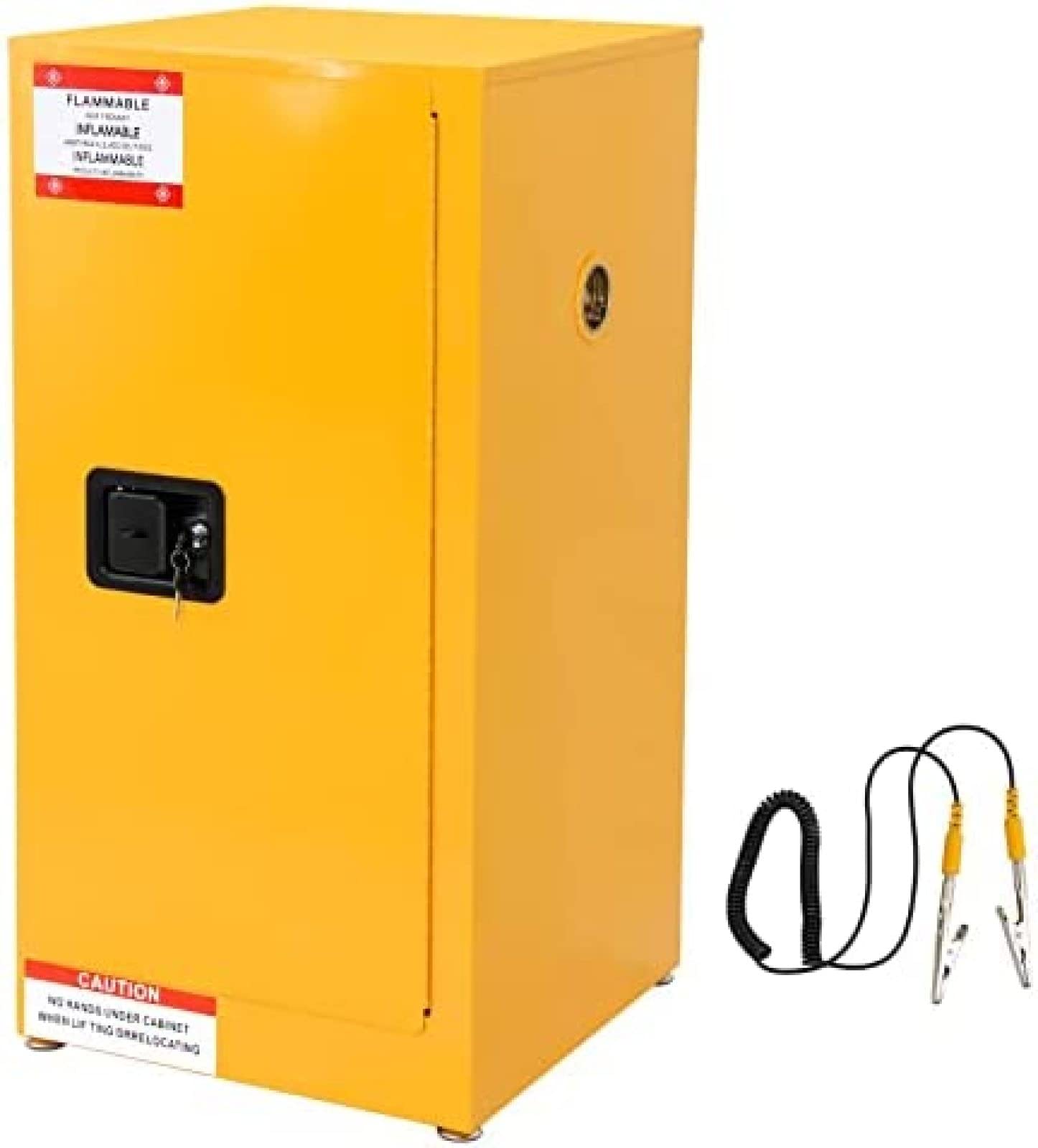 Flammable Safety Storage Cabinet - 18x18x35 Inch Galvanized Steel Chemical Cabinet with Adjustable Shelves for Home, Garage & Industrial Use | OSHA Compliant Hazardous Material Storage Solution for Paint, Gasoline & Solvents