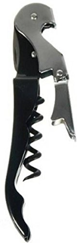 Premium Stainless Steel Wine Opener & Corkscrew - Sommelier Knife Style with Built-in Bottle Opener (Black) - Perfect for Restaurants, Bars, Wine Tasting & Home Entertaining