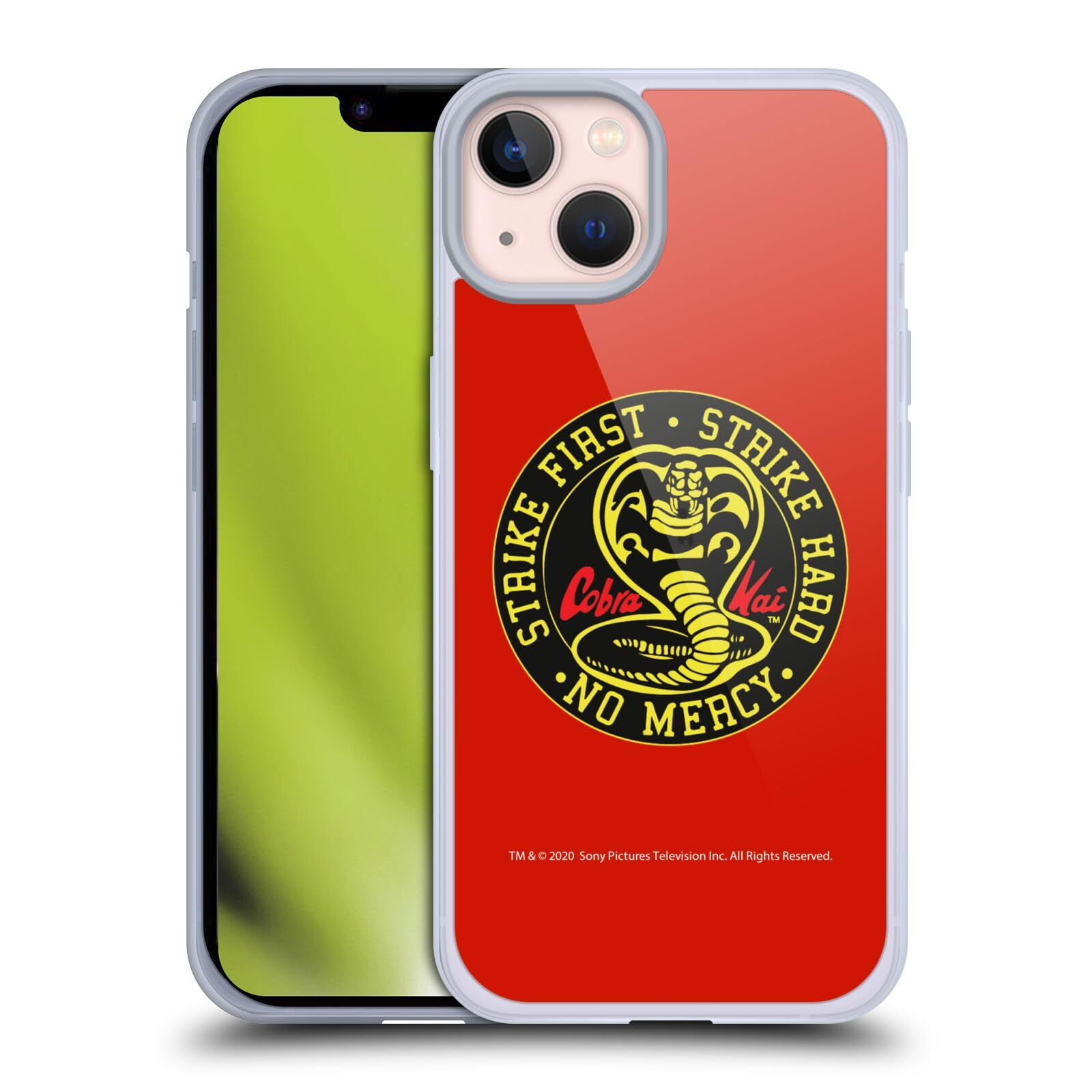 Official Cobra Kai Strike Logo Soft Gel Case for Apple iPhone 13 - Durable Protective Phone Cover with Premium Graphics | Perfect for Karate Fans, TV Show Enthusiasts & Martial Arts Lovers