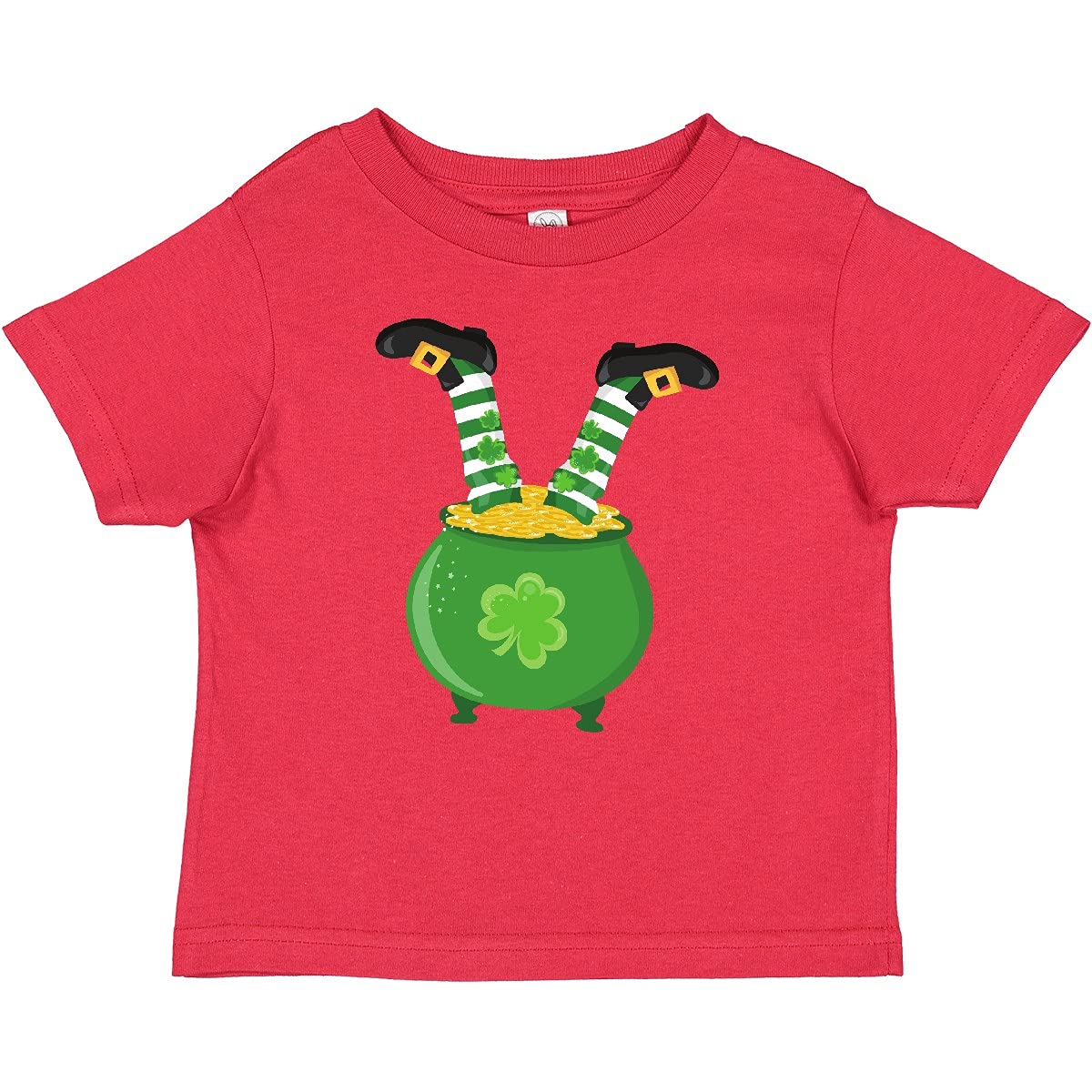 St. Patrick's Day Pot of Gold & Leprechaun Legs Baby T-Shirt | Cute Irish Theme Outfit for Infants & Toddlers | Perfect for St. Paddy's Day Celebrations, Parades & Family Photos