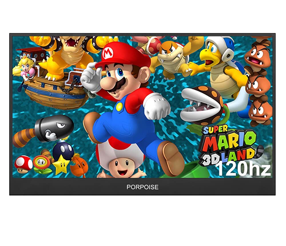 17.3 Inch 120Hz Portable Monitor with IPS Screen - USB Type-C & HDMI Connectivity for Laptop, PS3, PS4, Xbox ONE, Xbox 360, Nintendo Switch - Built-in Speakers - Perfect for Gaming, Work & Travel