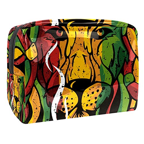 Waterproof PVC Makeup Bag for Women - Travel Toiletries Organizer | imobaby Lion Rasta Cosmetic Pouch