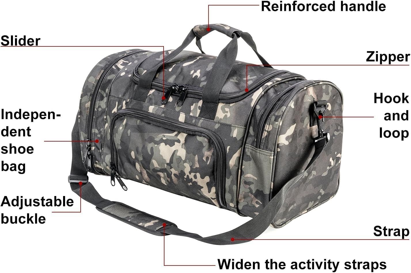 Tactical Duffle Bag with Shoe Compartment - Gym & Travel Gear for Men & Women